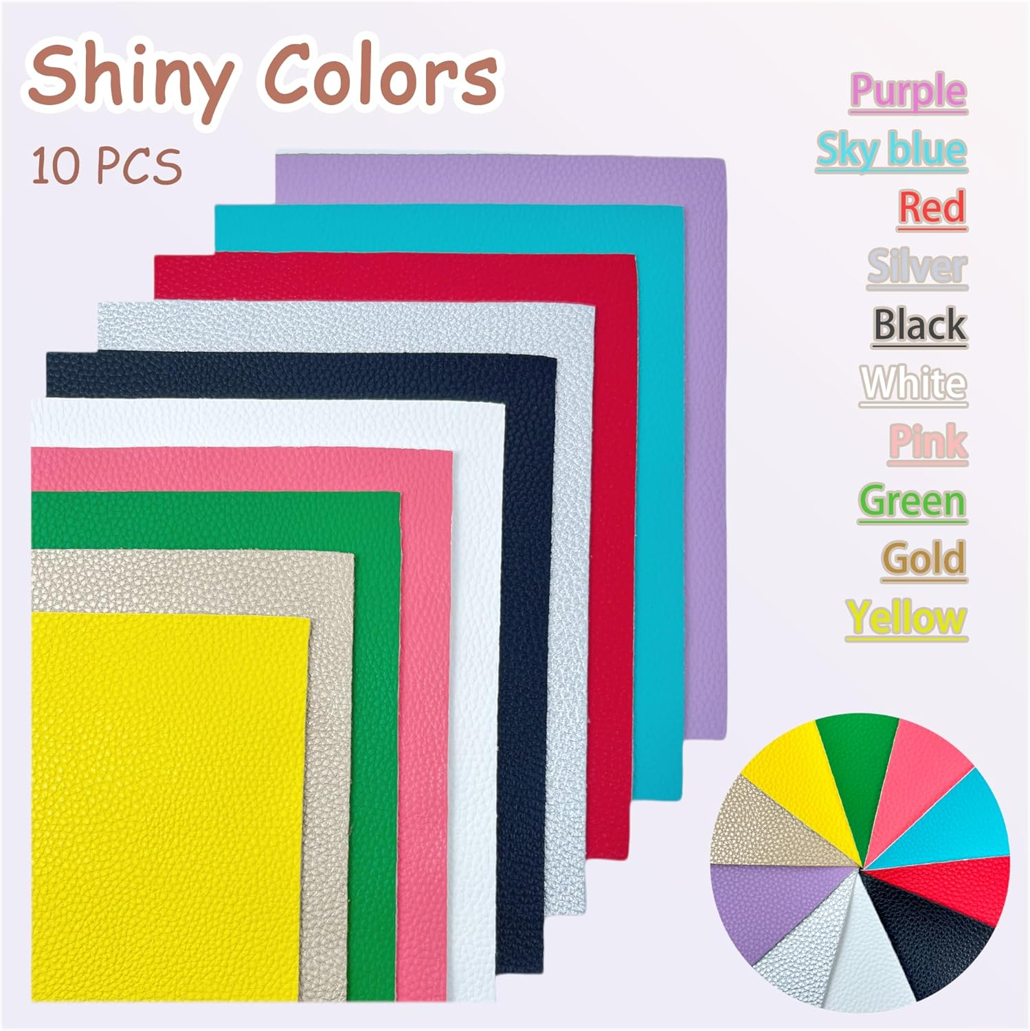AUXIN 10 Pcs A4 Size (21Cm X 30Cm) Faux Leather Sheets for Bows Earrings Purses Making, PU Synthetic Fabric Bundles for DIY Jewelry Crafts (B) image number 1