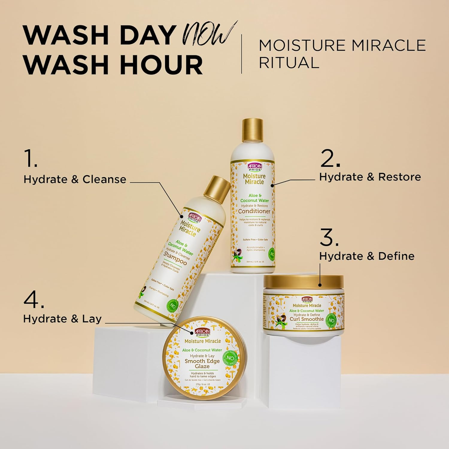 African Pride Moisture Miracle Shampoo Aloe & Coconut Water 354Ml (12Oz) image number 1