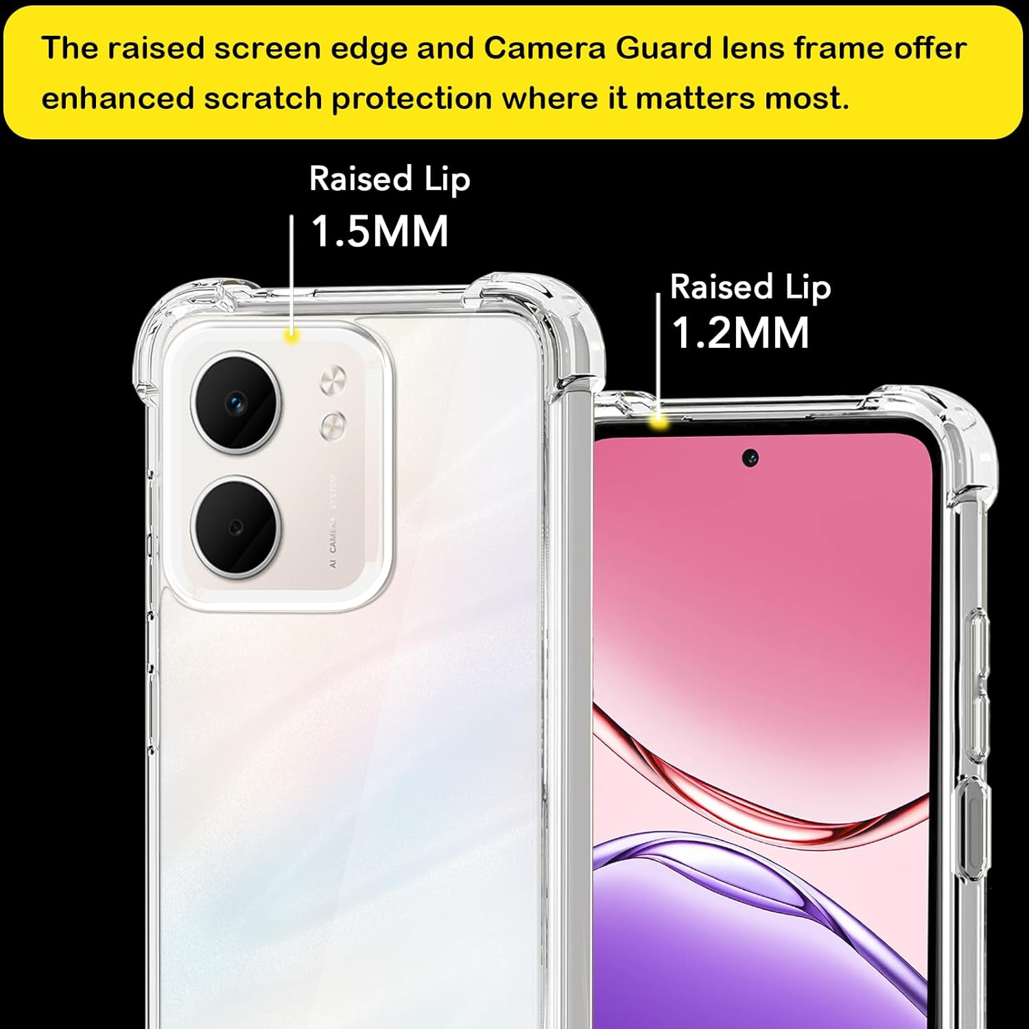 USTIYA 2-Pack Screen Protector + Case for Oppo A5X 4G/5G Protection Tempered Glass Film, HD Clear Cover image number 5