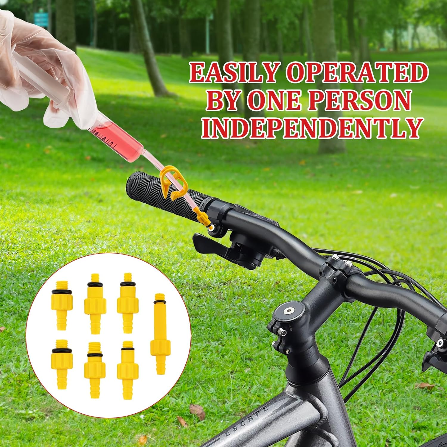 Brake Bleed Kit for Shimano, TEKTRO, TRP Hydraulic Disc Brakes, Brake Fluid Bleeder Kit for Mtb/Road Bike Brake, with Performance Mineral Oil Brake Fluid 120Ml/4Oz, Professional Brake Bleed Kit image number 4