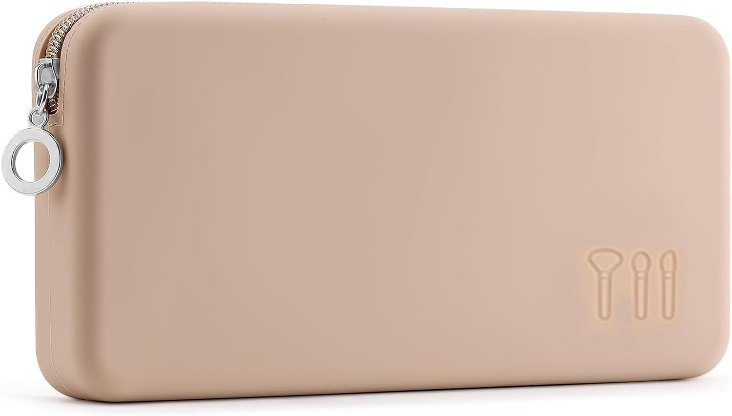 Silicone Makeup Brush Holder, Portable Travel Cosmetic Brush Bag, Zippered to Prevent Falling Off, Large Capacity Makeup Brush Organizer, Essential Bag for Women(Blue) image number 2