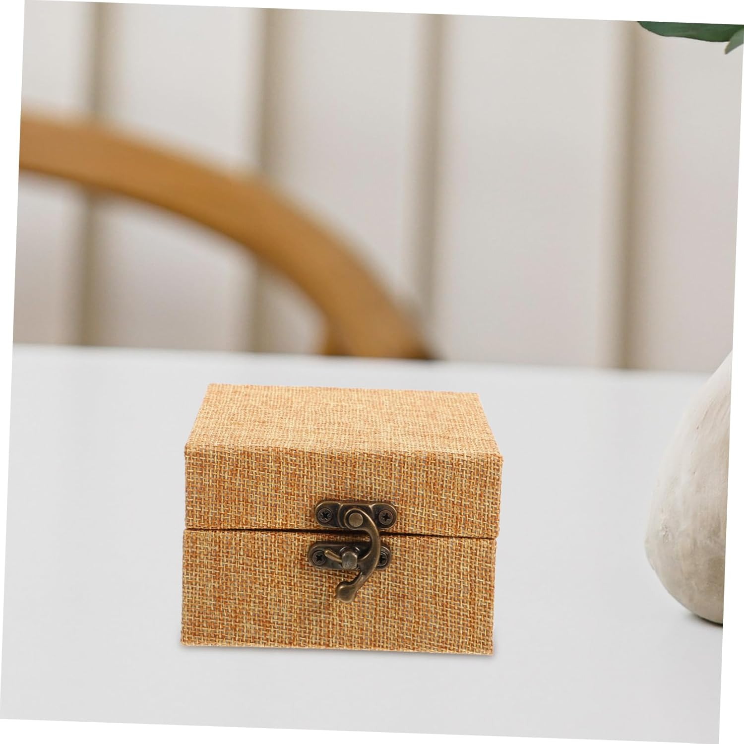 Ink Pad Box Chinese Painting Ink Pad Wooden Treasure Chest Brocade Jewelry Box Calligraphy Stamp Storage Trinket Organizer