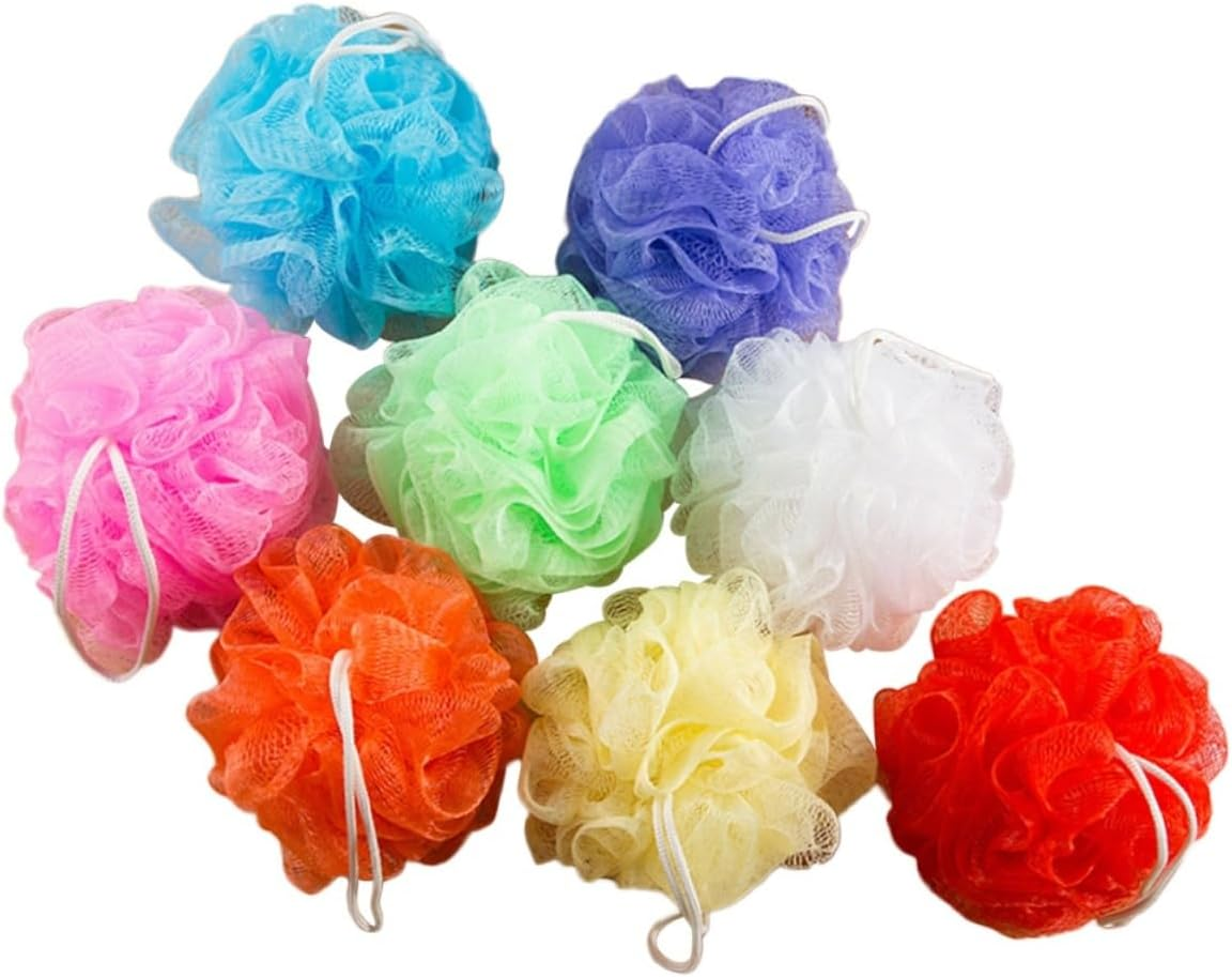 VINTORKY 16Pcs Bath Ball Flower Design Shower Ball Body Scrubber Soft Mesh Bath Accessories image number 3