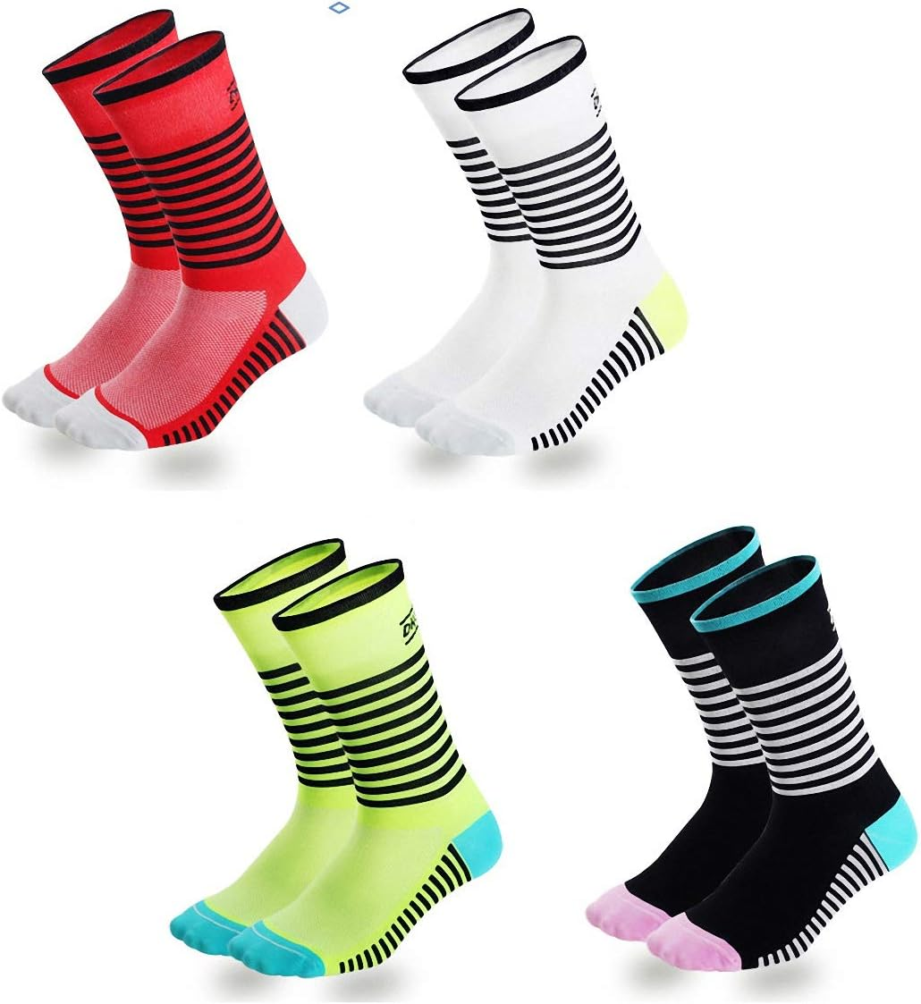 Guaziv Mens Womens Cycling Socks,4-6Pcs Running Socks Colourful Athletic Socks Ankle Sport Socks 6-11 image number 1