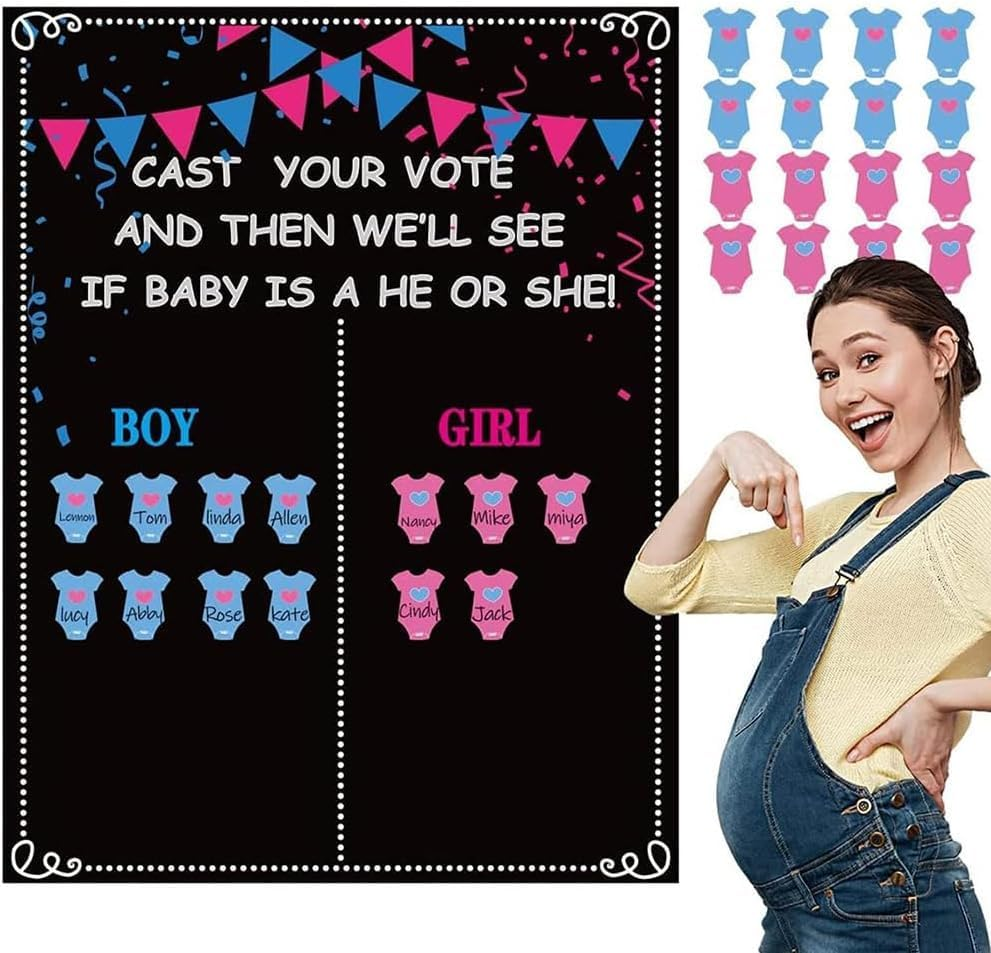 Gender Reveal Games, Voting Gender Reveal Decorations Gender Reveal Ideas Boy or Girl Baby Shower Party Supplies for Gender Reveal Voting Use Gender Reveal Decor image number 3