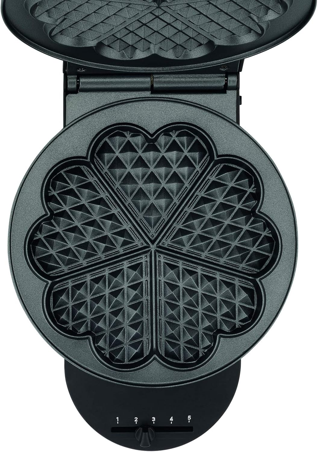 Tefal Heart Waffle Iron WM310D Waffle Maker for Heart-Shaped Waffles Continuous Temperature Control Browning as Desired Non-Stick Plates Dough Catcher Black 1000 W image number 2