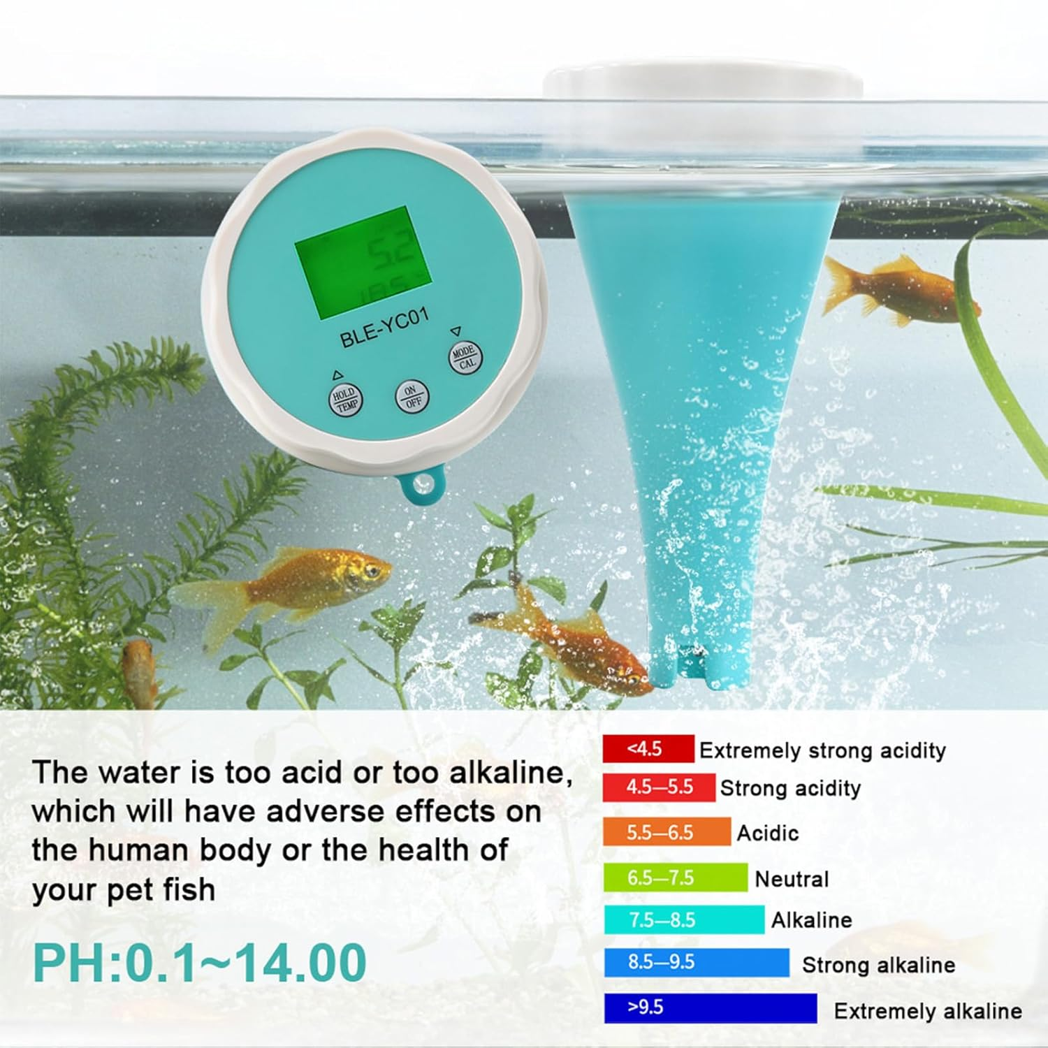 6 in 1 Digital Water Tester, PH EC TDS ORP Temp R Esidual C Hlorine Water Quality Tester, Phone APP Data Synchronization Display Water Testing Meter for Swimming Pool, Aquariums image number 5