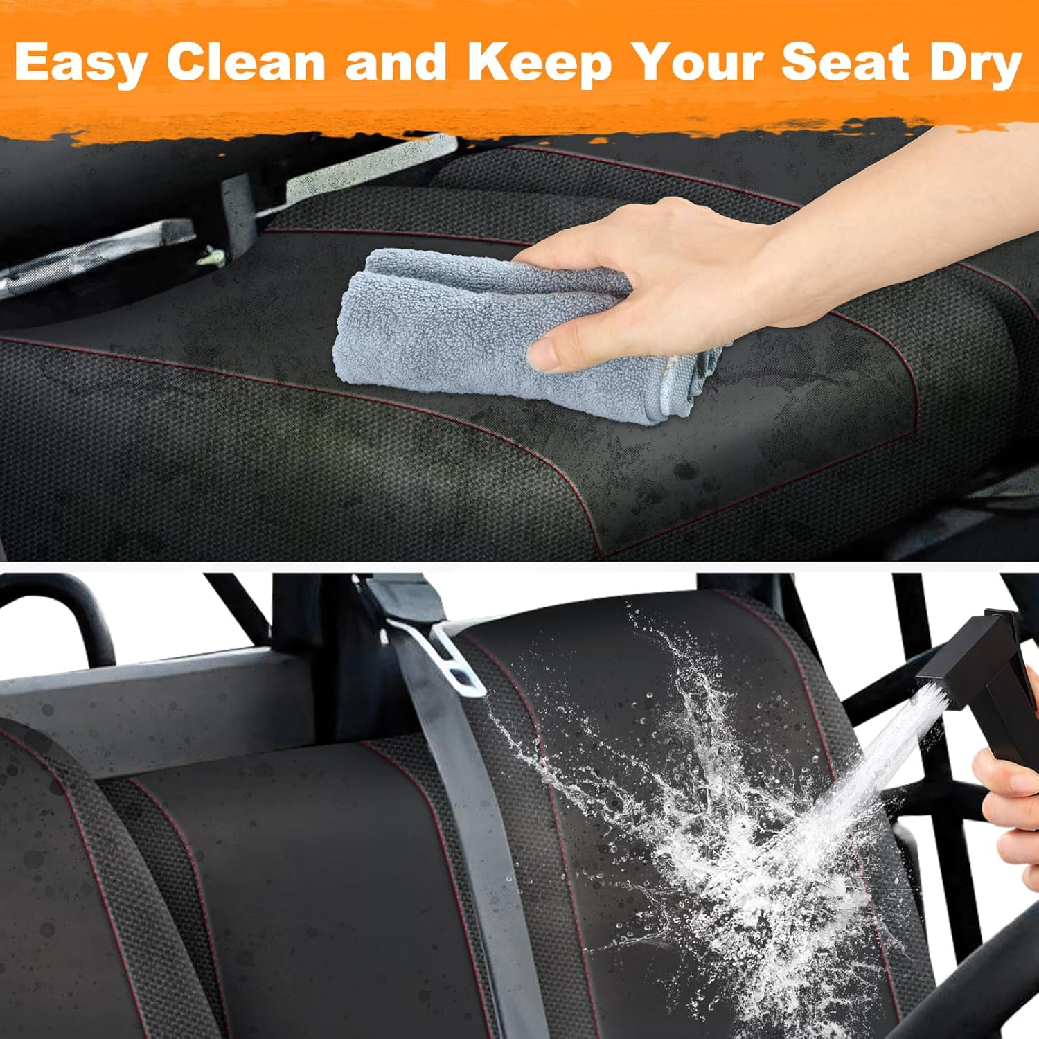 CEMOFE UTV Seat Cover for Polaris Ranger 1000 2020-2025/Polaris Ranger XP 1000 2017-2021, Split Bench Seat Covers Heavy Duty 1680D Waterproof UTV Seat Cover Set(3 PCS) image number 5