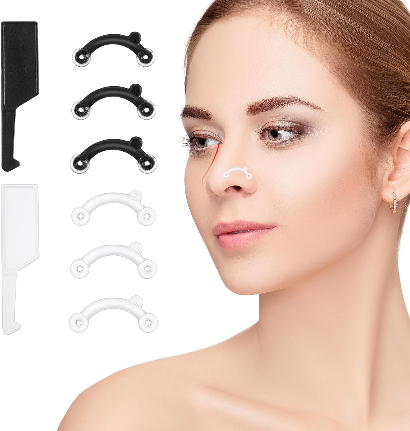 6 Pairs Nose Lifter, Nose Shaper, Noses Job Insert for Rhinoplasty Shaping, Noses Lifting Clips No Pain Invisible Shaper Tool Straightening Beauty Kit Women Men, 3 Size