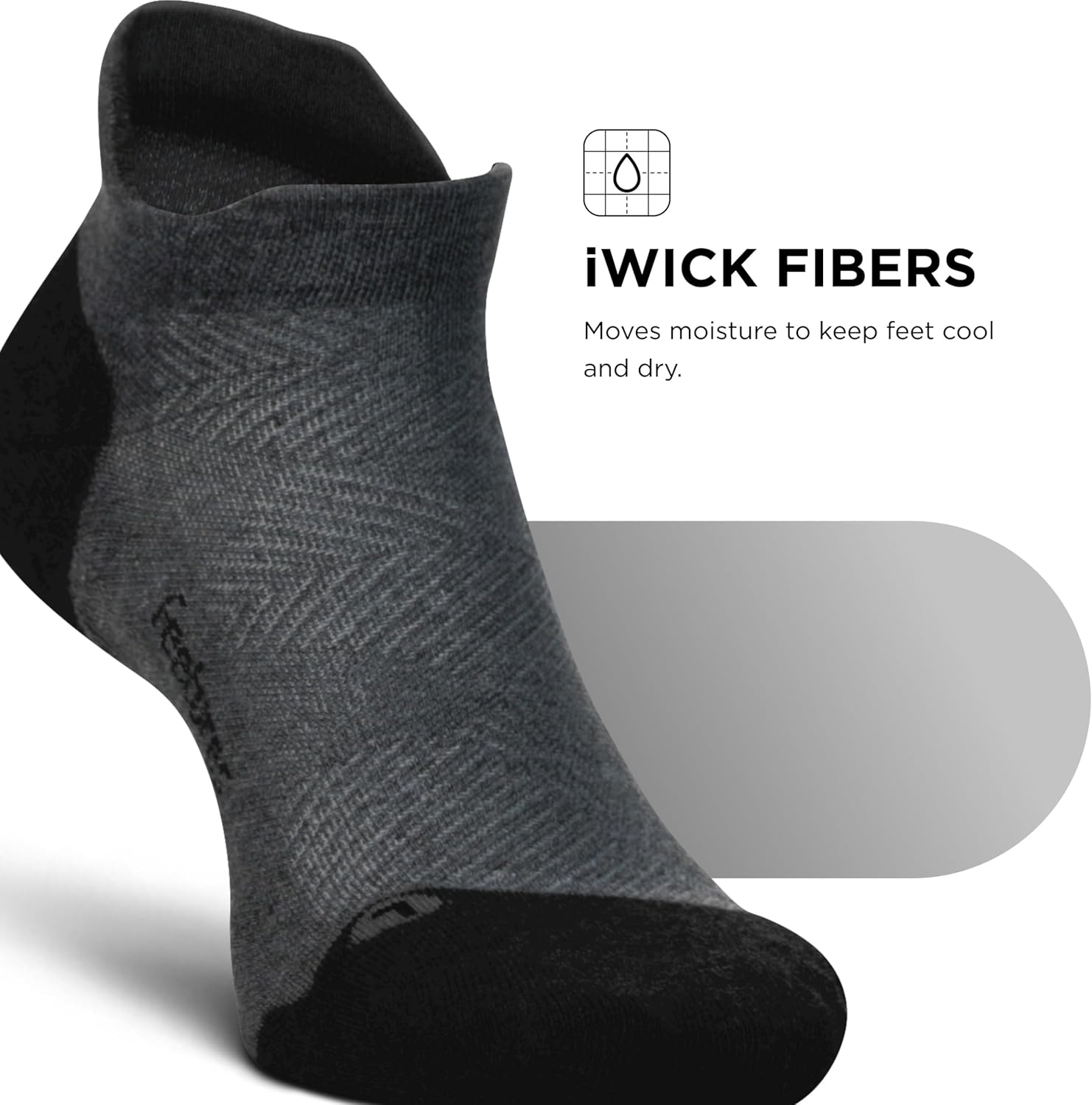 Feetures Elite Max Cushion No Show Tab Ankle Socks - Sport Sock with Targeted Compression - (1 Pair)