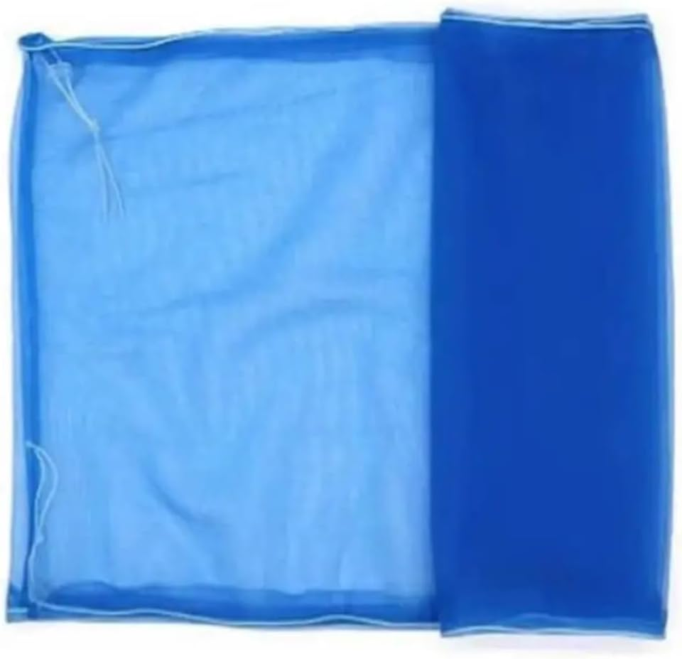 Zqnaznfdelarge Bird Cage Cover, Bird Cage Mesh Net Cover 2Pcs Adjustable Elastic Nylon Mesh Birdcage Cover with Drawstring Birdseed Parrot Cage(Blue) image number 6