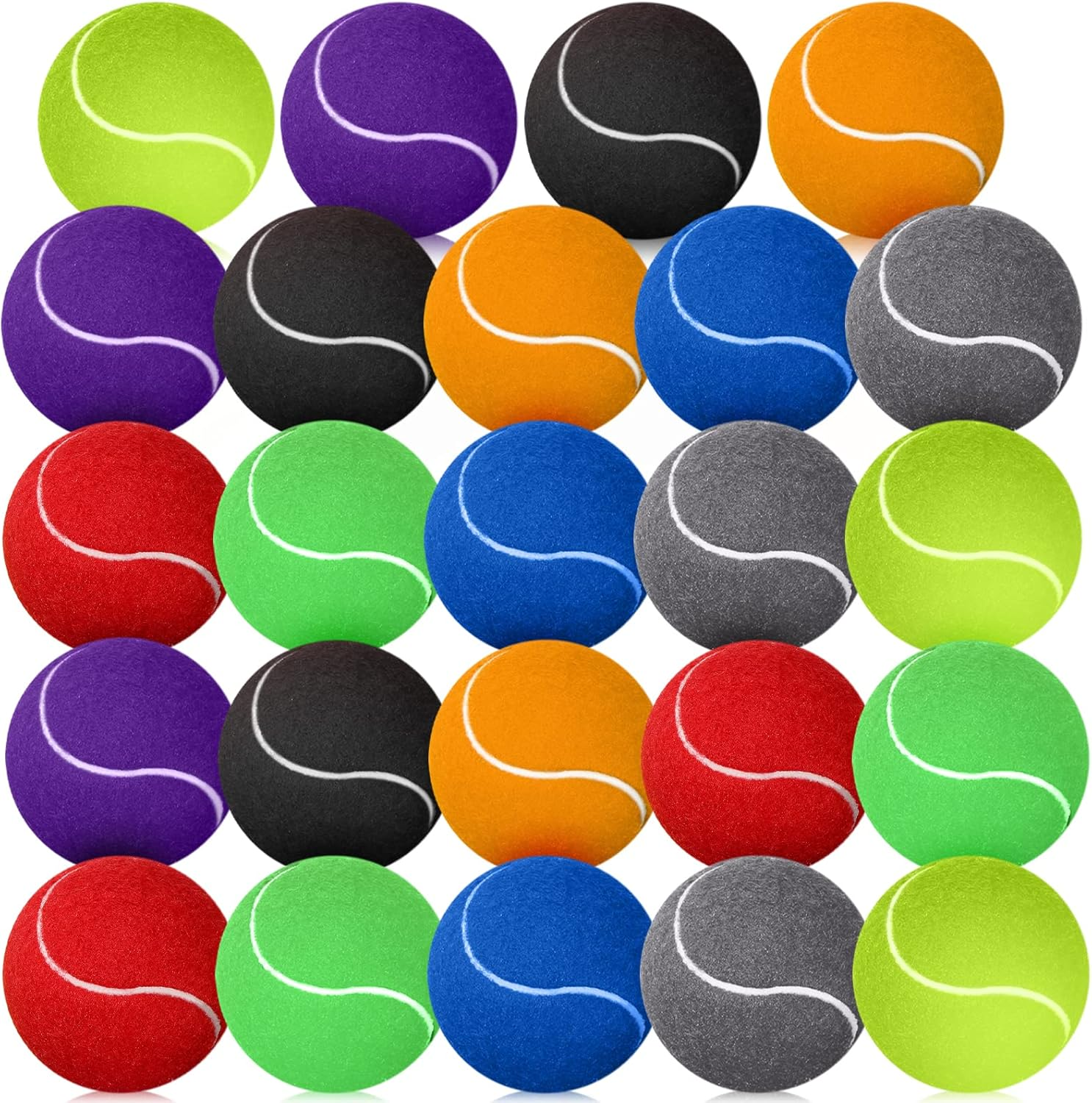 Yunsailing 24 Pack Dog Tennis Balls Pet 2.5'' Colored Mini Tennis Puppy Ball Toys for Large Medium and Small Dogs, Toy Ball for Training, Play Exercise and Fetch 8 Colors image number 5