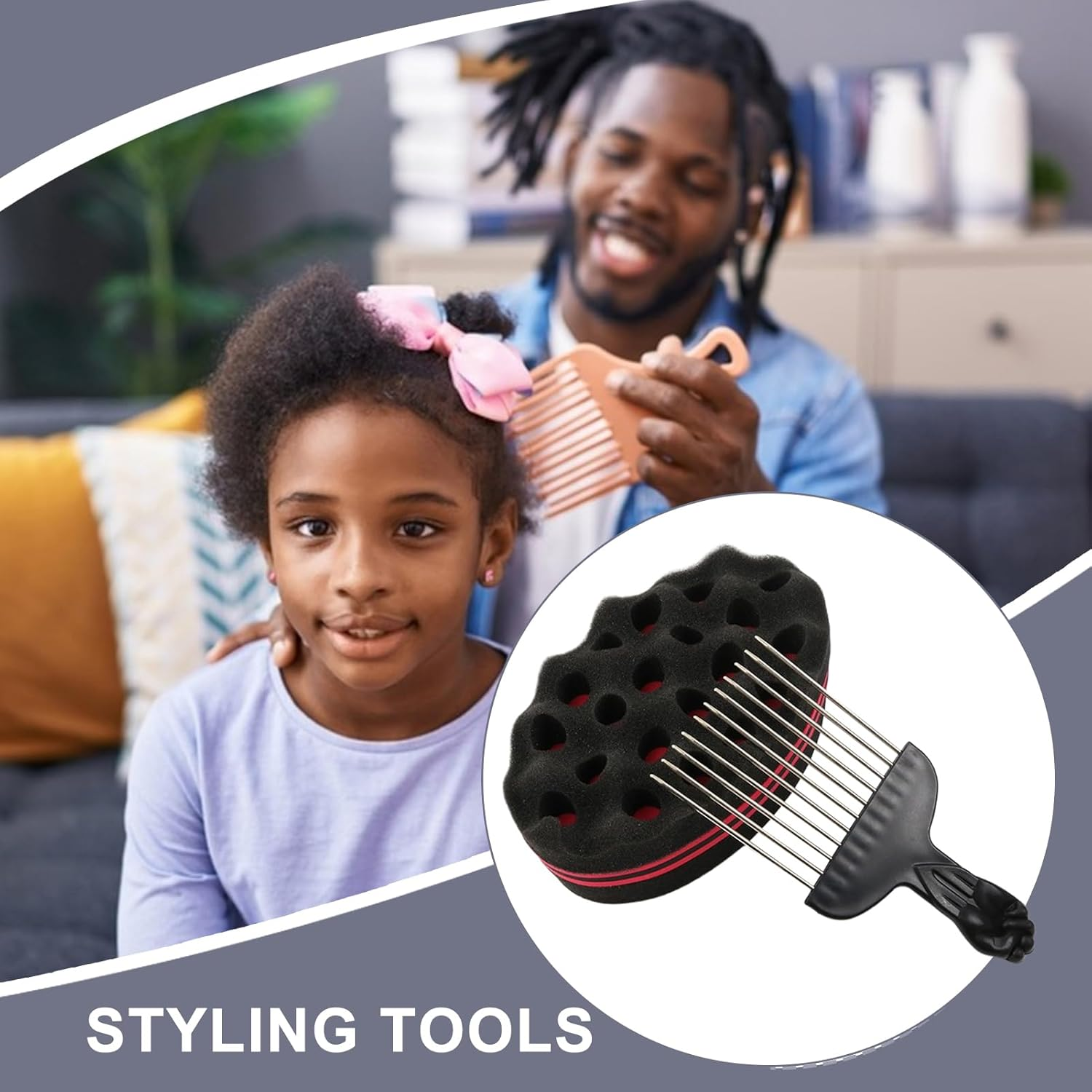 Vgvgaj Hair Twist Sponge,Sponge for Hair Men - Volumizing Defining Scrub Comb for Hairstyles Dreadlock Maintenance Grooming Barber Homemade Styling image number 1