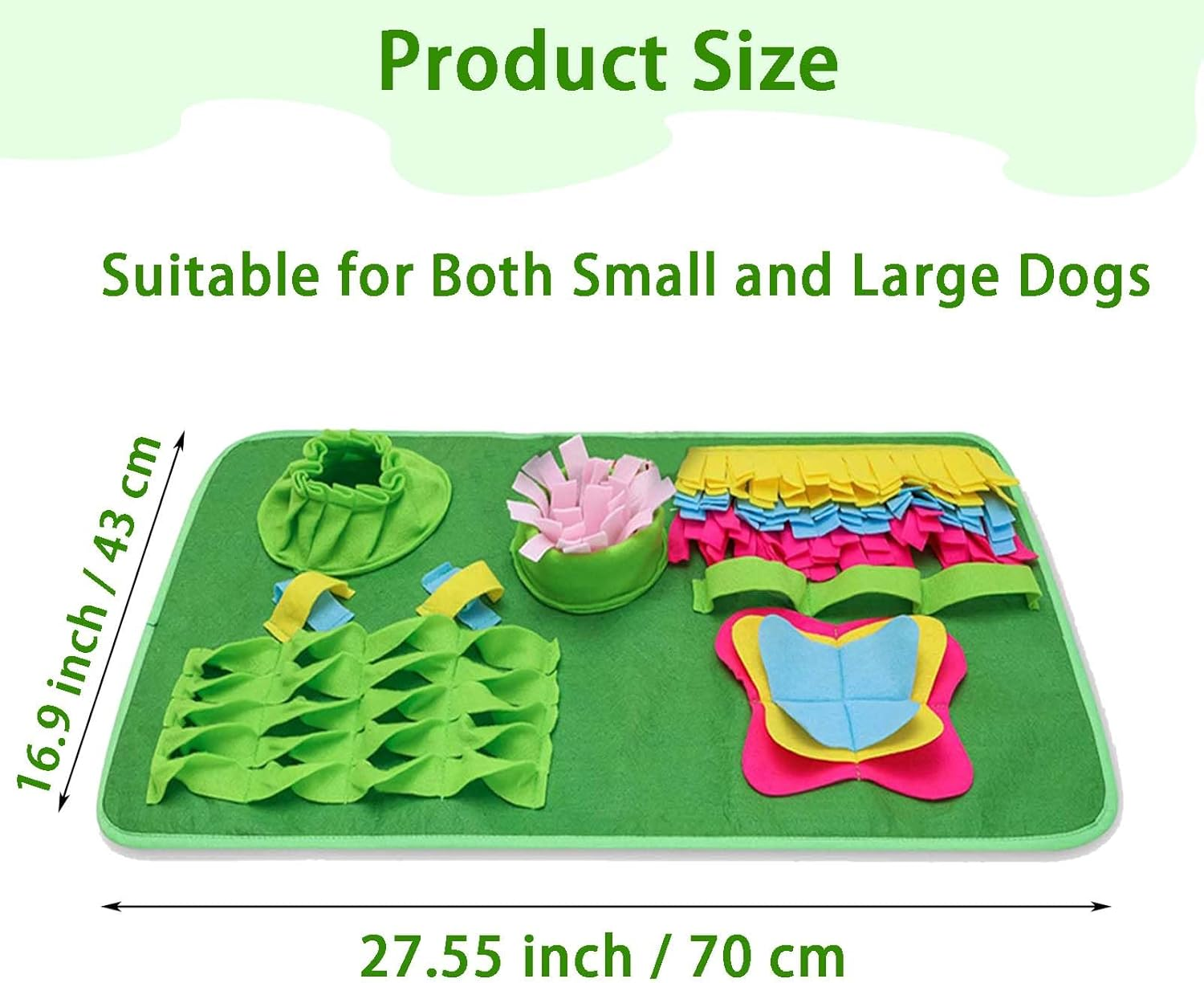 Snuffle Mat for Dogs,Snuffle Mat for Dogs Large Breed and Medium,27.5''&times;16.9'' Dog Feeding Mats for Slow Feeder and Smell Training,Interactive Dog Toys image number 1