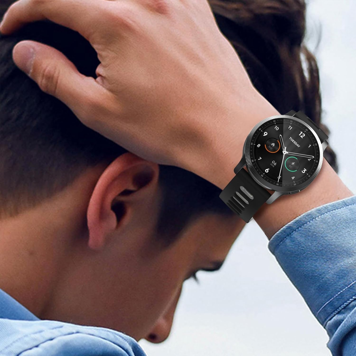 2 Pack Silicone Watch Band for Garmin Forerunner 265 / 255, Garmin Vivoactive 4, Venu 3/2, 22Mm Quick Release Replacement Watch Strap for Samsung Watch 3 Band, Gear S3 Frontier, Galaxy Watch 46Mm Wristband Accessories image number 5