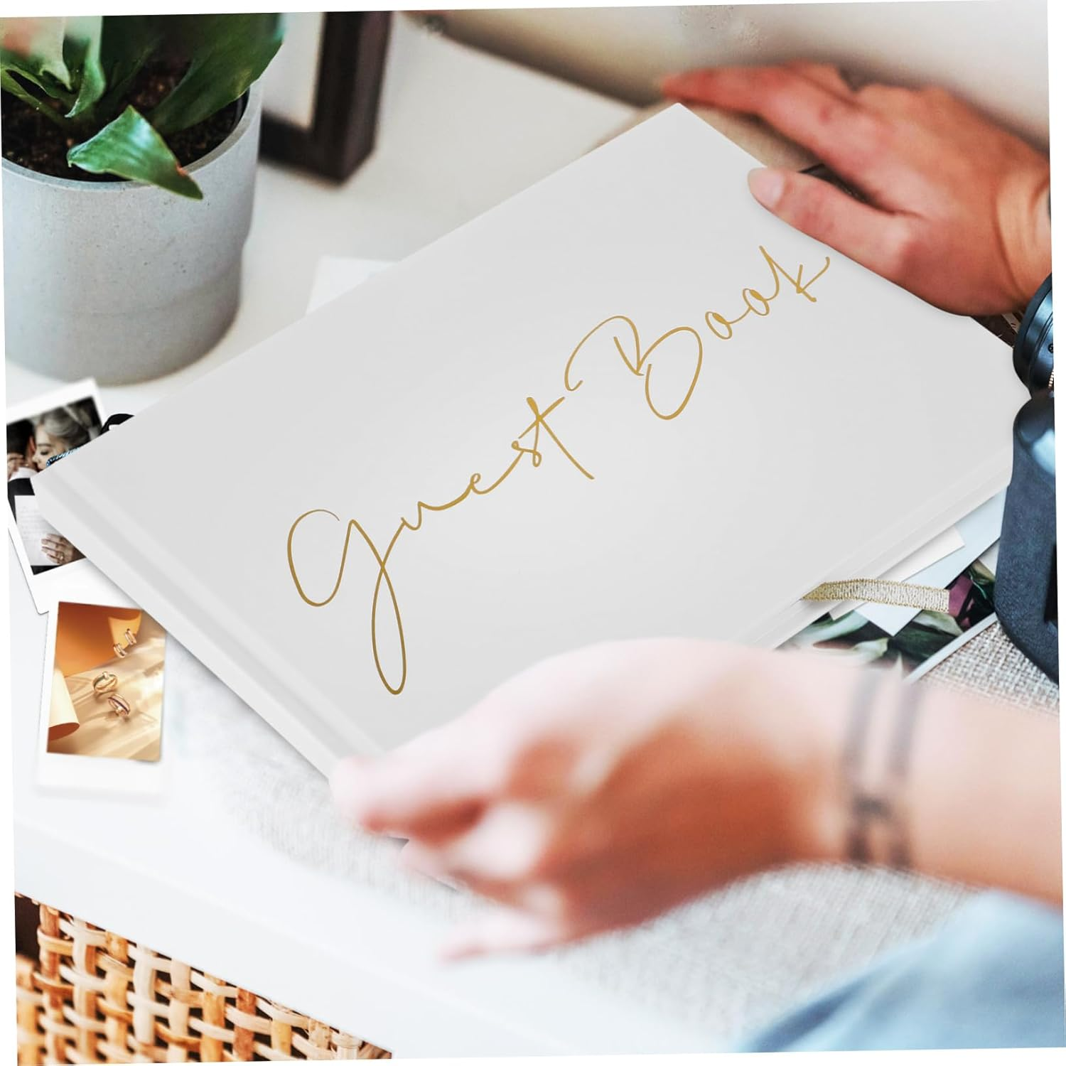 ABOOFAN Wedding Guest Book Album Ample Pages for Messages Photos Elegant Foil Design Memorial Guestbook for Birthday Wedding and Family Gatherings