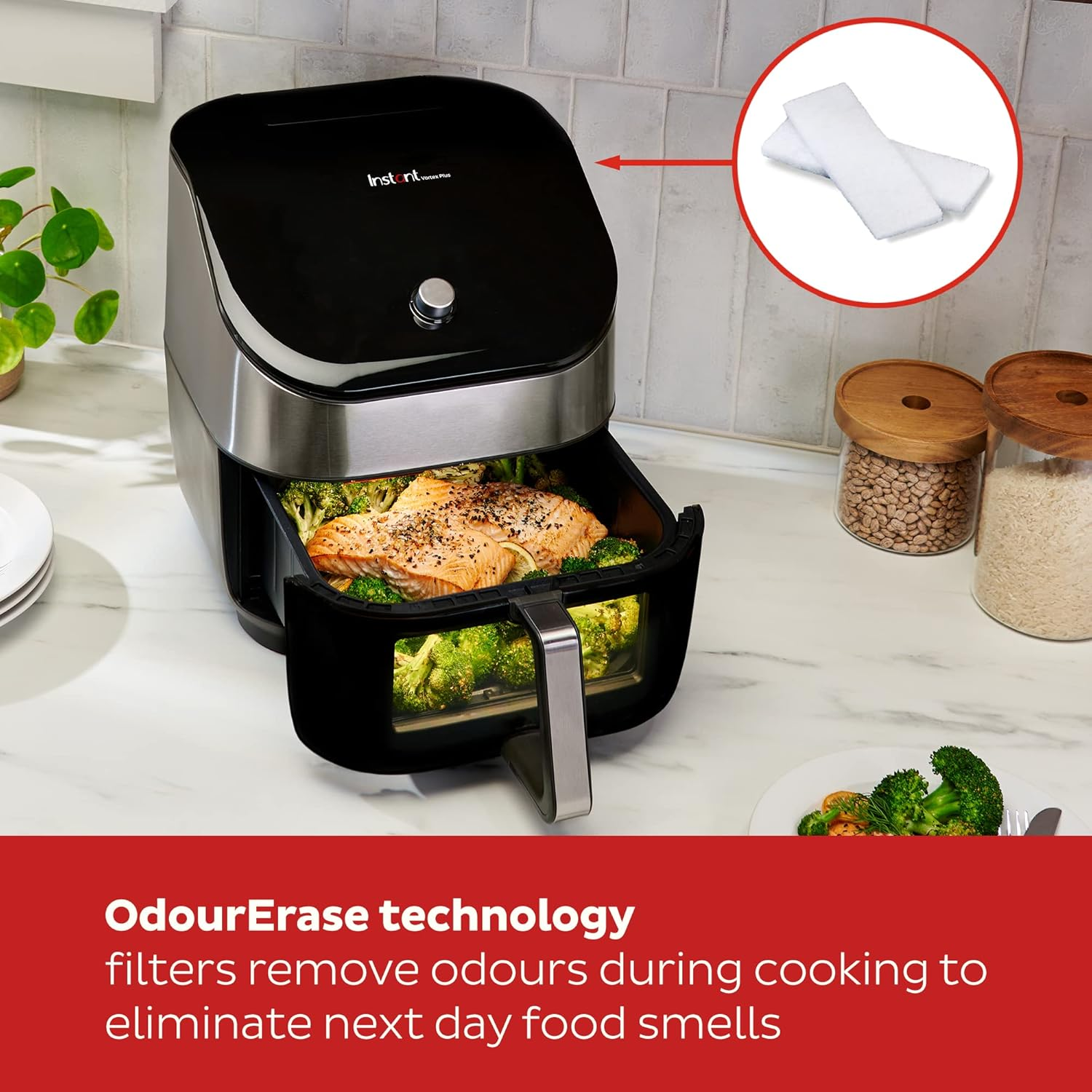 Instant Vortex plus Filters for 5.7L Clearcook Odourerase SS UK Original Filter, Set of 4, White image number 1