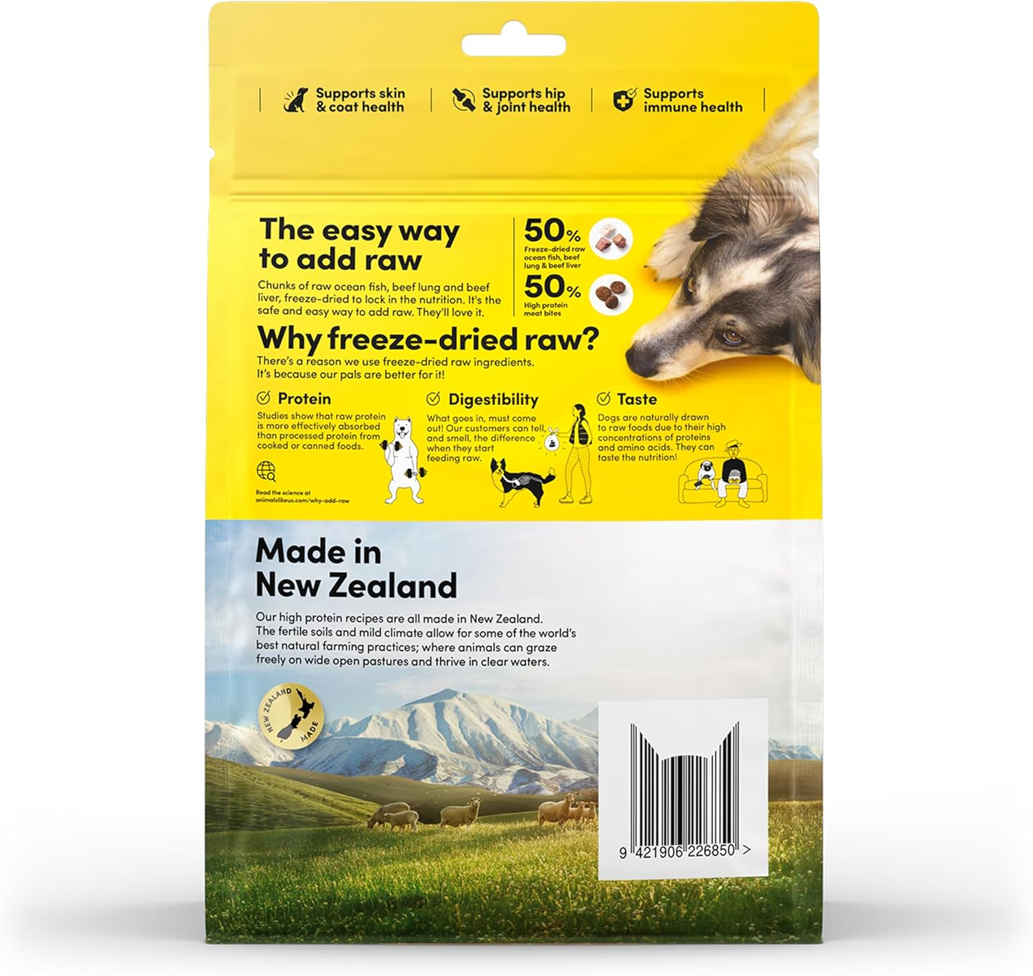 Rawmix50 Premium Freeze-Dried Raw Ocean Fish Recipe Dog Food, Protein Rich, Includes Kibble, Non-Gmo, No Wheat or Corn, 340G image number 5