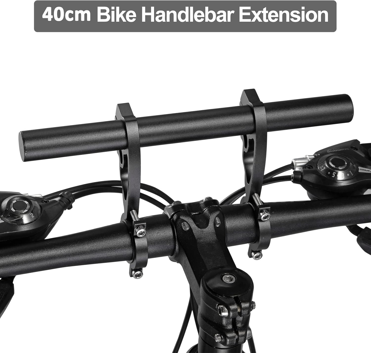Yizhet Bike Handlebar Extender, Bicycle Handlebar Extension Lightweight Durable Aluminum Alloy Double Bike Handlebar Bracket for Holding Bicycle Speedometer, GPS, Phone Mount Holder(40Cm)