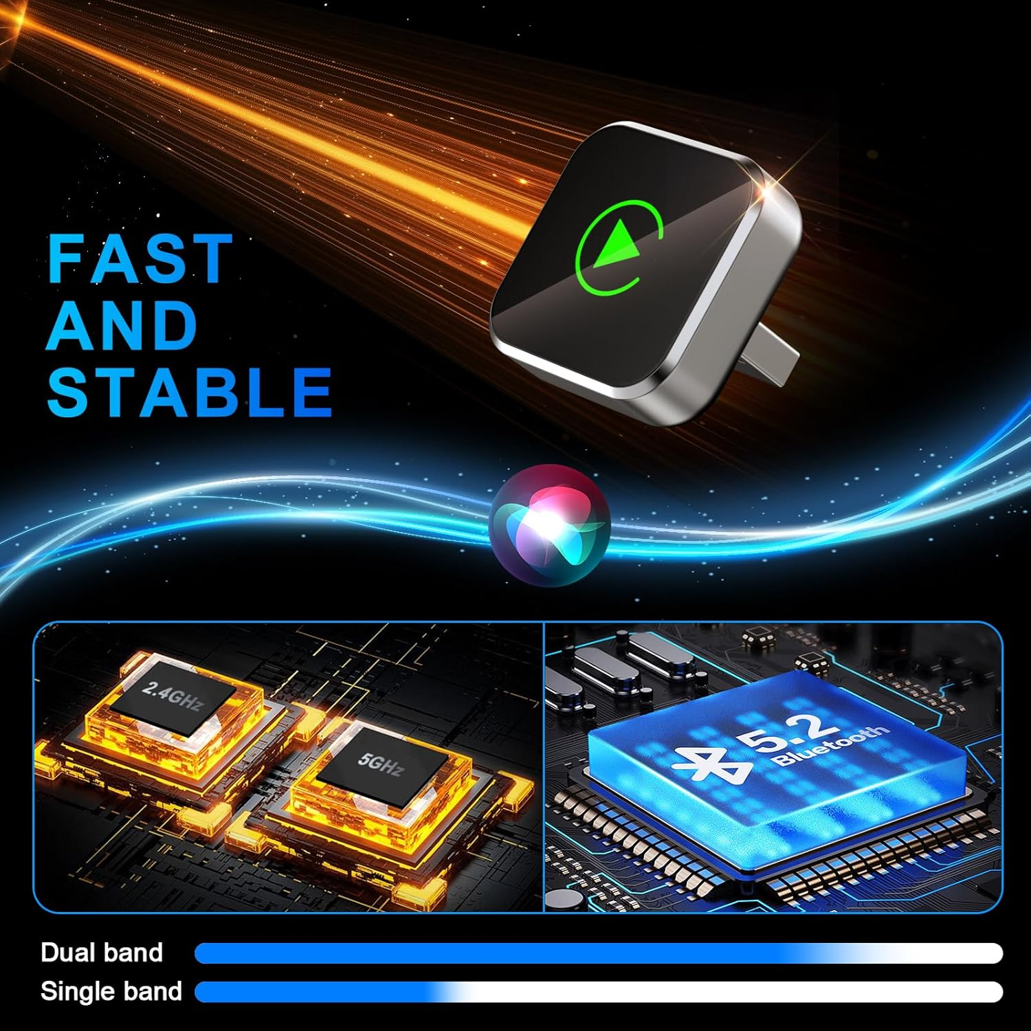 Wireless Carplay Adapter for Iphone, 2025 Upgrade Wired Carplay to Wireless, Mini USB Design for Cars with Built-In Wired Apple Carplay, Plug and Play, Fast Stable Connection Car Play for Iphone image number 3