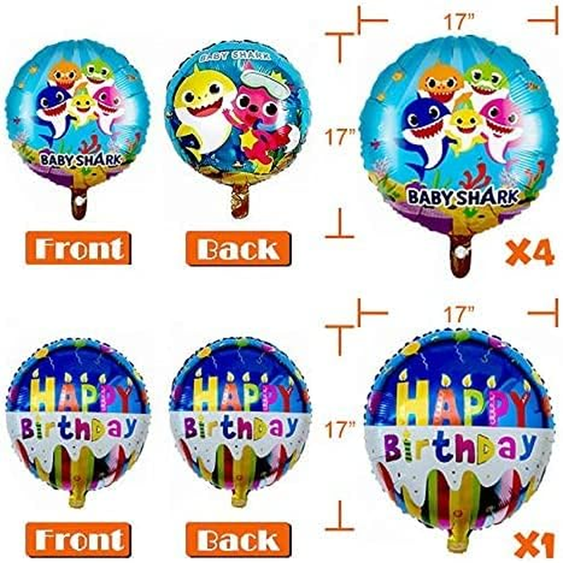 Baby Shark Helium Balloons Family Foil Balloons Set for Sea World Shark Themed Birthday 1St Birthday Decorations Boy Girl Kids Birthday Party Baby Shower Party Supplies (10 Pcs) image number 5