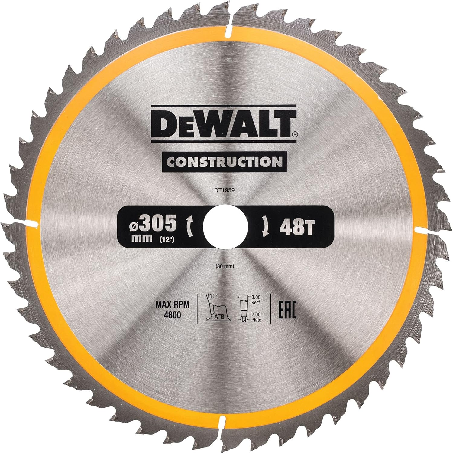 Dewalt DT1959-QZ Circular Saw Blade 305X30Mm 48T Wood image number 1
