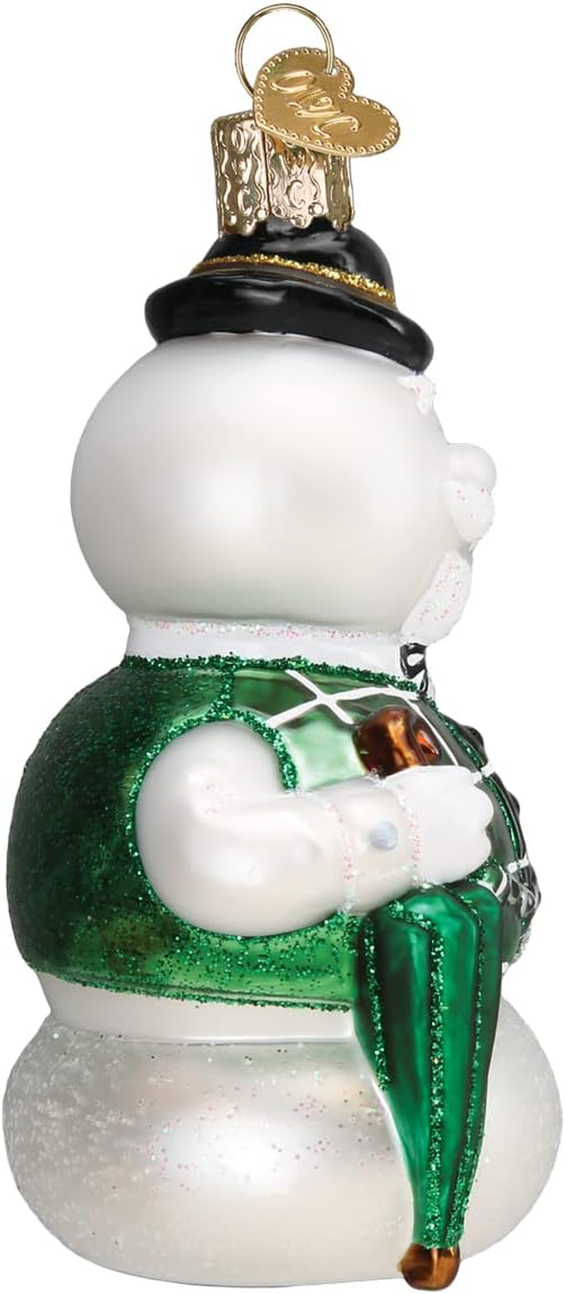 Old World Christmas Sam the Snowman Glass Blown Ornament for Christmas Tree, Handcrafted Holiday Decoration, Rudolph Collection