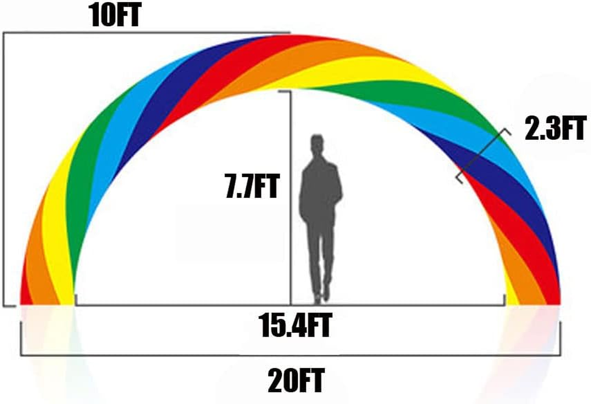 Inflatable Rainbow Arch 20Ft X 10Ft Advertising Party Celebration Garden Decoration Arch Strengthen PU Coated Oxford for Event Entrance Rental Advertisement image number 4