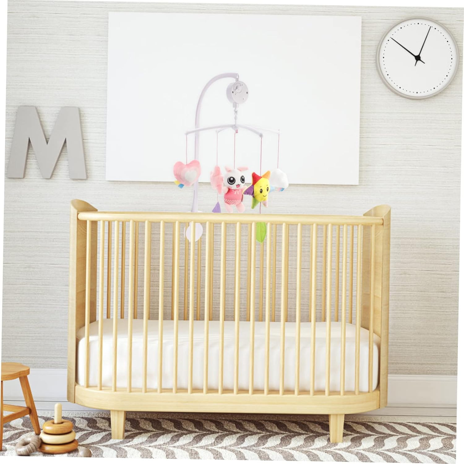 Mobile Crib Rabbit Musical Nursery Mobile for No Batteries Required Enhances Development for Showers Calming Effect for Crib Sleep