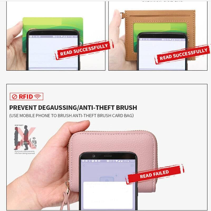 Women Zip Leather Wallet Card Holder Short Wallet RFID Blocking Coin Purse Pouch, Stylish & Secure Small Pouch - Black image number 5