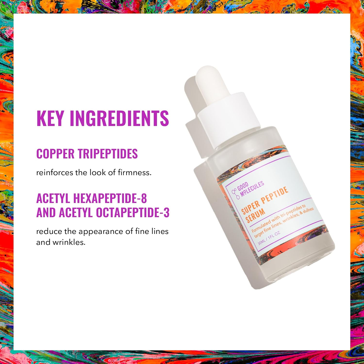 Good Molecules Super Peptide Serum - Anti-Aging Facial Serum with Peptides and Copper Tripeptides to Plump and Firm - Water-Based Skincare for Face image number 6