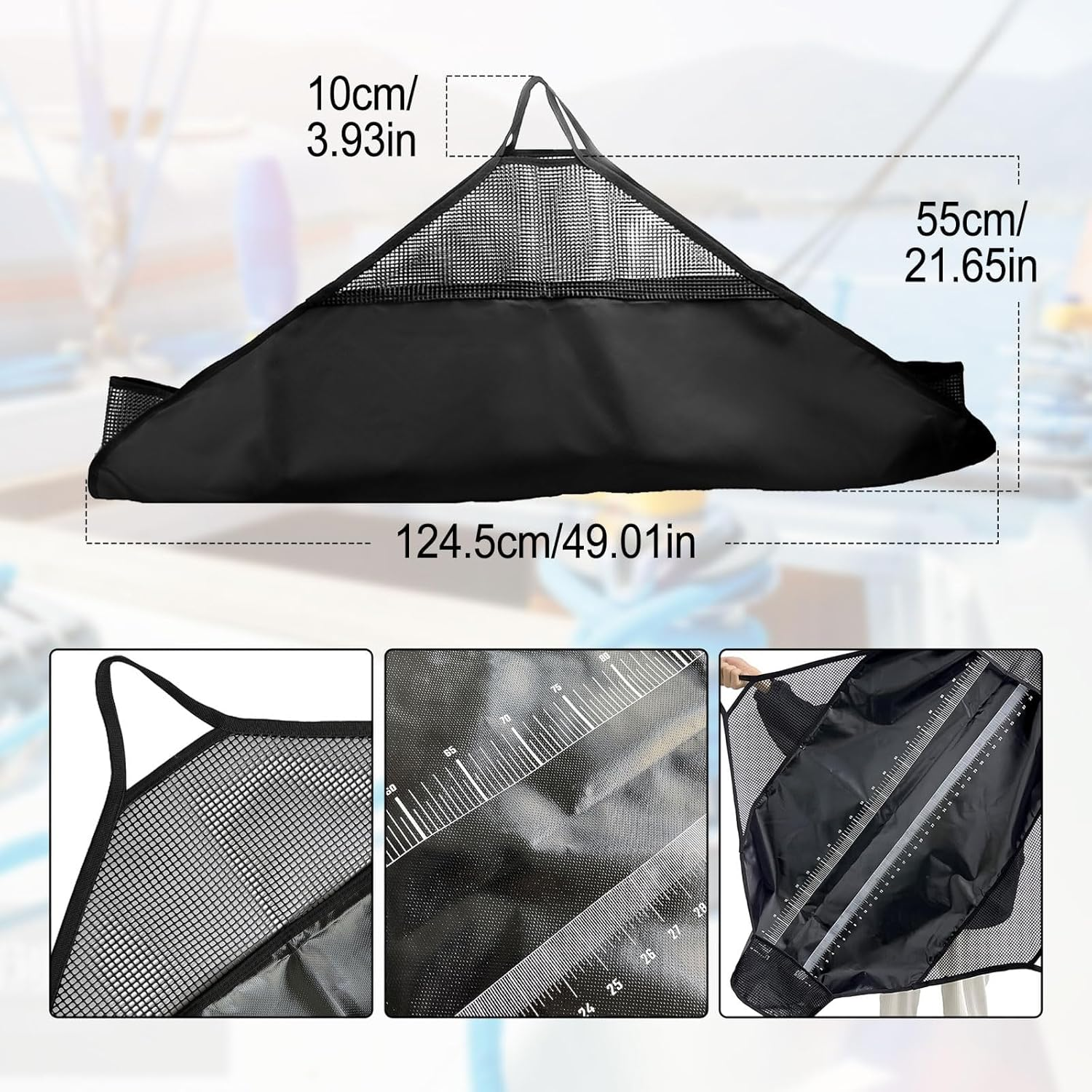 Cozioz Foldable Waterproof Fish Measuring Bag &ndash; 124.5X55 Cm Heavy Duty, Leakproof and Portable, a Must-Have for Fishing Enthusiasts image number 3