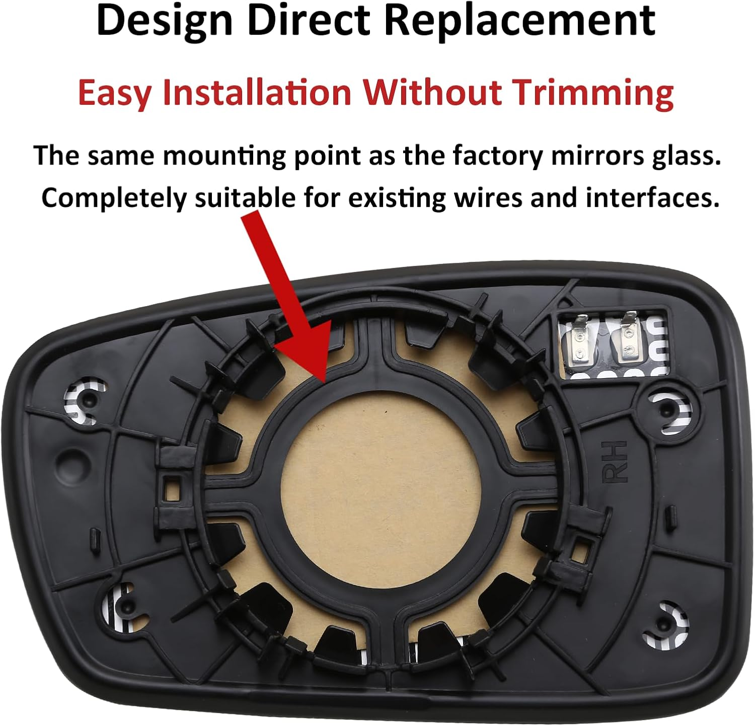 LOIYLLEN Right Side Mirror Replacement for Hyundai Sonata 2011 2012 2013 2014 - Right Side Mirror Glass, Rear View Mirrors Glass image number 1