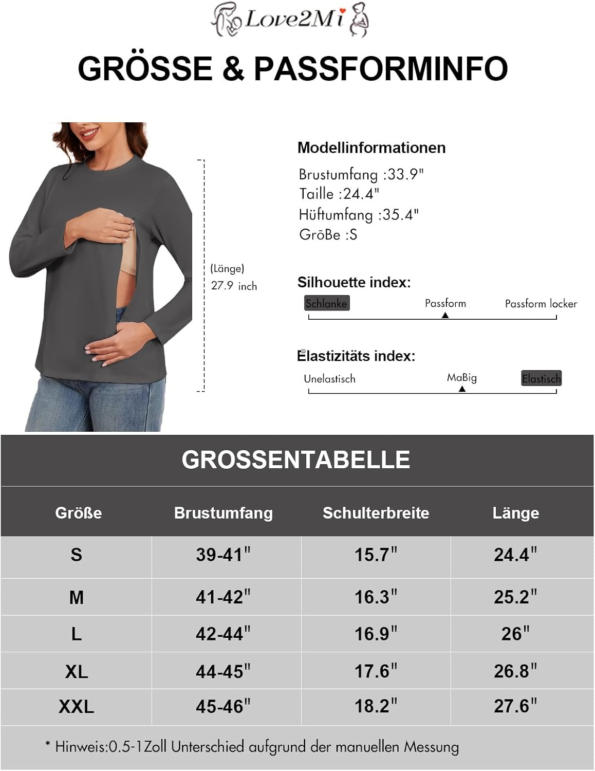 Love2Mi Pack of 3 Women'S Long-Sleeved Nursing Shirt with Hidden Zip Maternity Shirt Maternity Wear image number 6