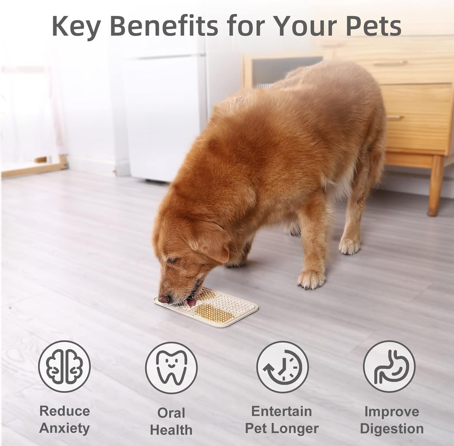 Mateeylife Large Lick Mat for Dogs with Suction Cups, Slow Feeder Bowl, Anxiety Relief Toy, Enrichment for Bathing, Cat Pad for Boredom image number 2