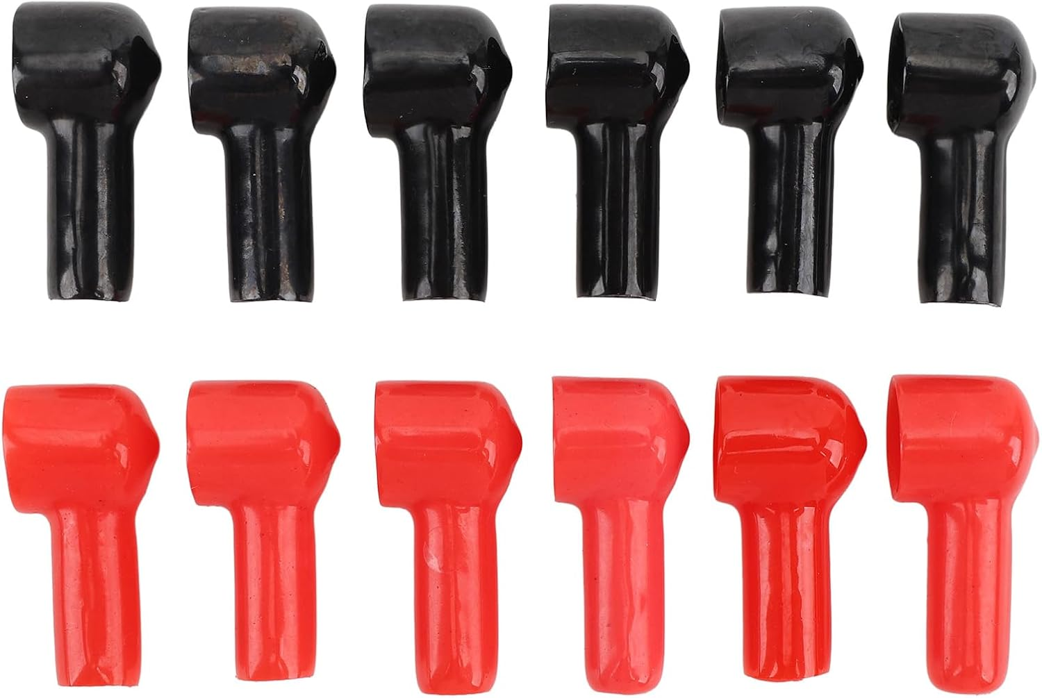 12Pcs Battery Terminal Cable Lug Cover Cap, Insulating Boot Set, Easy Installation, Long Lasting Use, Includes 6 Red 6 Black, for Almost Any Application and Vehicle image number 1