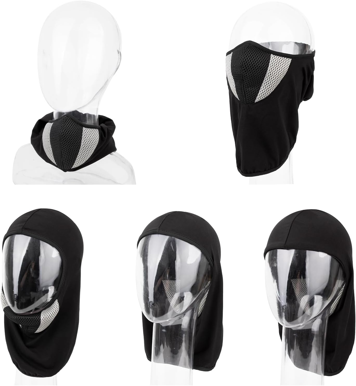 TOPTIE Black Cotton Breathable Balaclava Mask - Warm and Comfortable for Cold Weather, Skiing, Snowboarding, Cycling image number 1