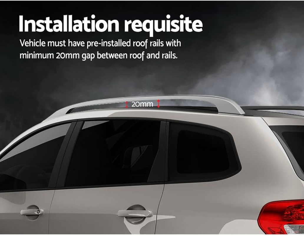 Giantz Car Roof Rack, 111Cm Length Universal Racks Pod Box Storage Basket Container Cross Bars Cars Accessories Transporting Storages, Adjustable Lockable Clamps 90Kg Aluminium Sliver image number 6