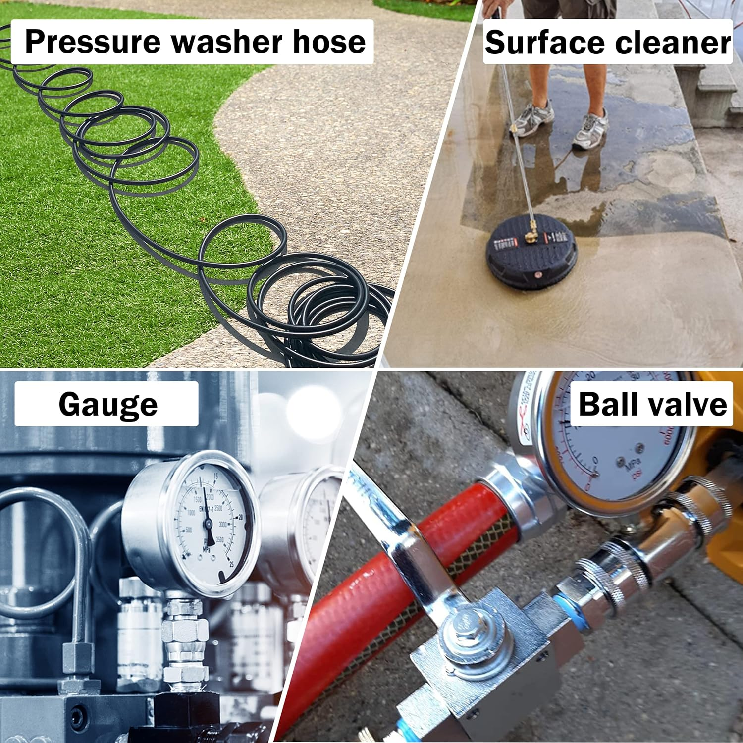 M MINGLE Pressure Washer Adapter Set, 2 Sets 3/8" Quick Connect Fittings, Male Pressure Washer Quick Disconnect Kit, Stainless Steel, 5000 PSI image number 5