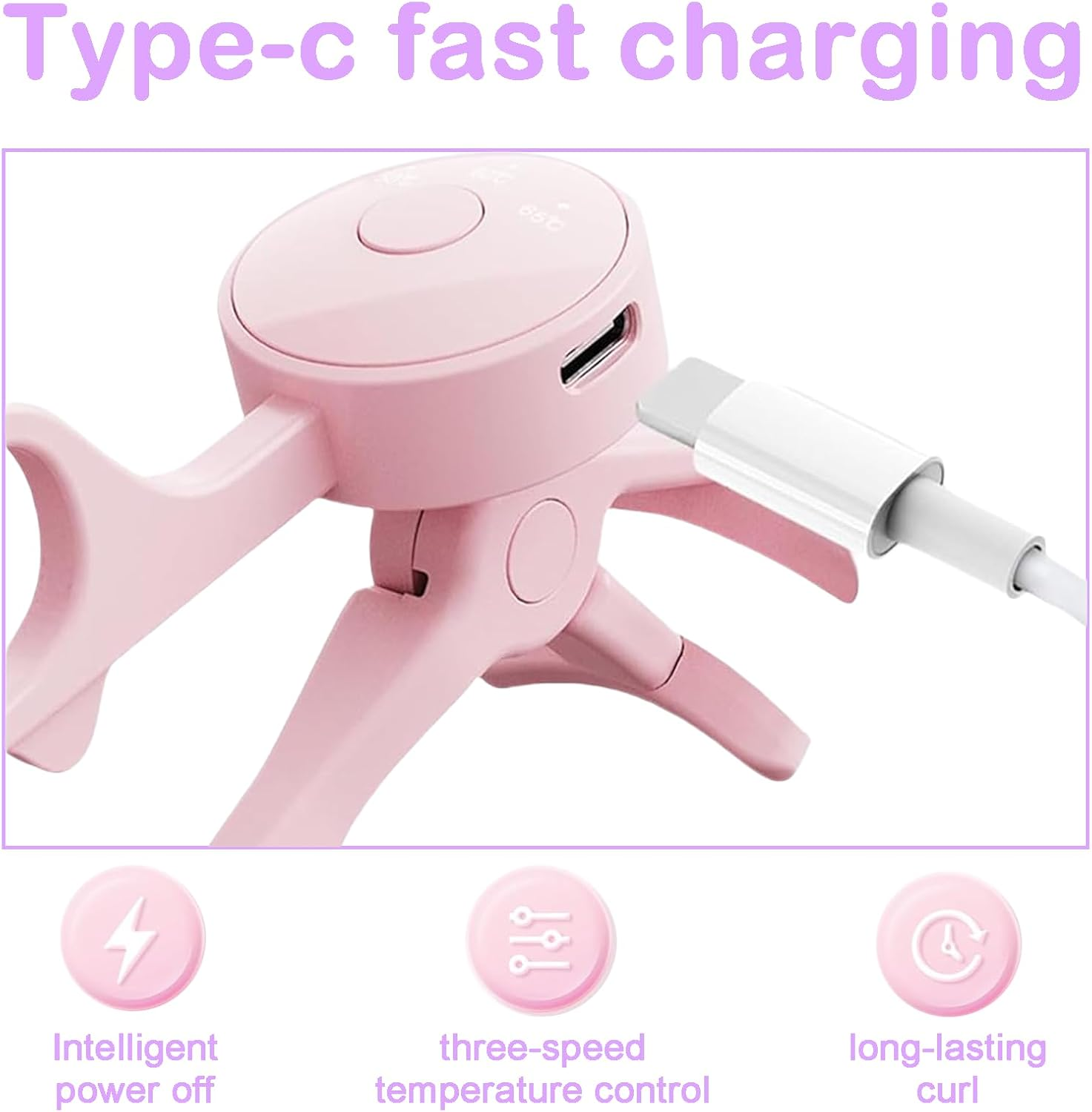 Hrenvaxil Eyelash Curler, Heated Eyelash Curler Electric Heated & Rechargeable Automatic, 50&deg;C/60&deg;C /65&deg;C Temperature for Natural Long Lifting - Portable & Safe for Sensitive Eyes, Perfect Travel Makeup Lash Curler for Women image number 1