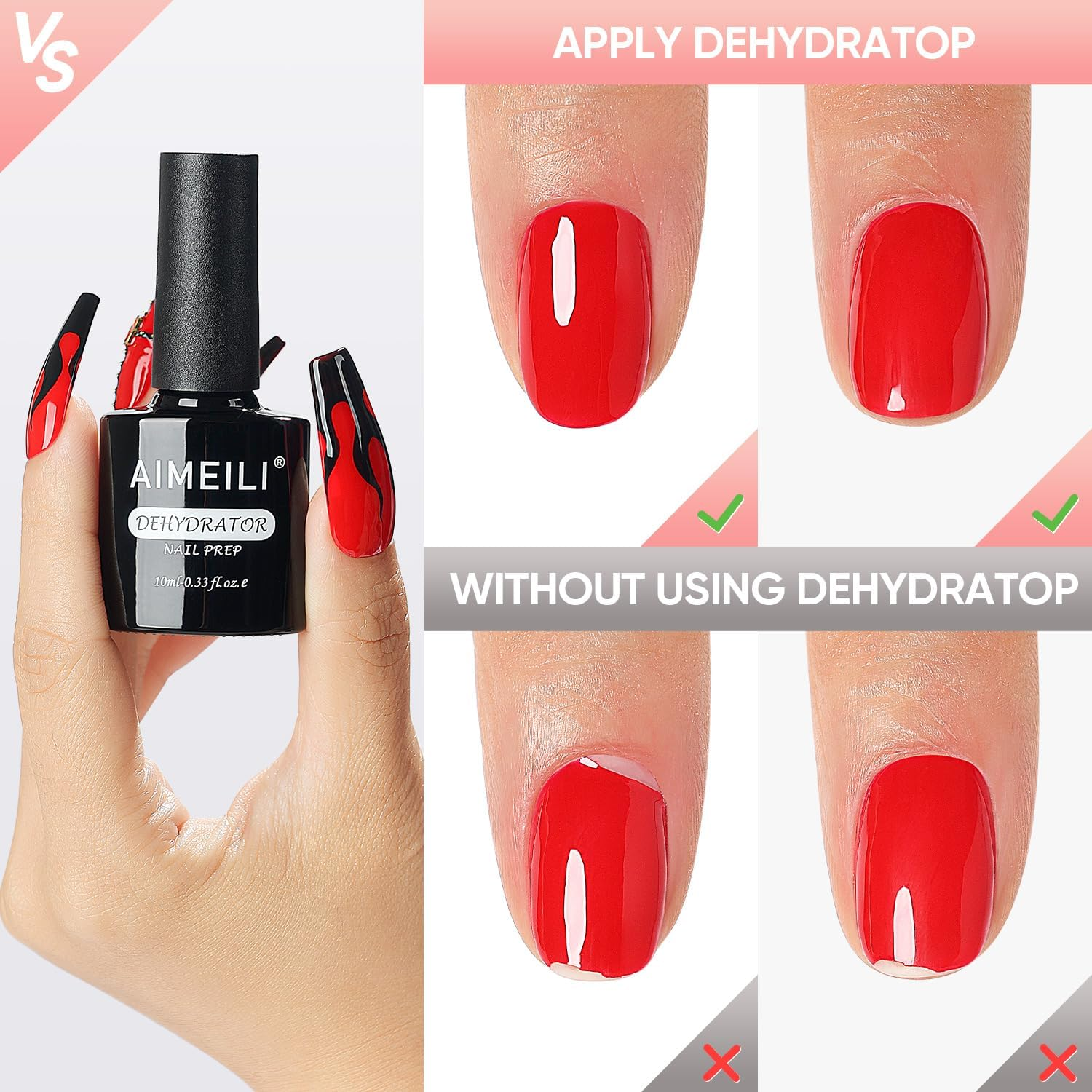 AIMEILI Dehydrator Nail Prep 10ML for Getting Rid of the Oil and Dry up the Whole Cuticle in the Nail Bed Area, Long-Lasting Professional Nail Dehydrator for Gel Nail Polish and Acrylic Powder image number 6