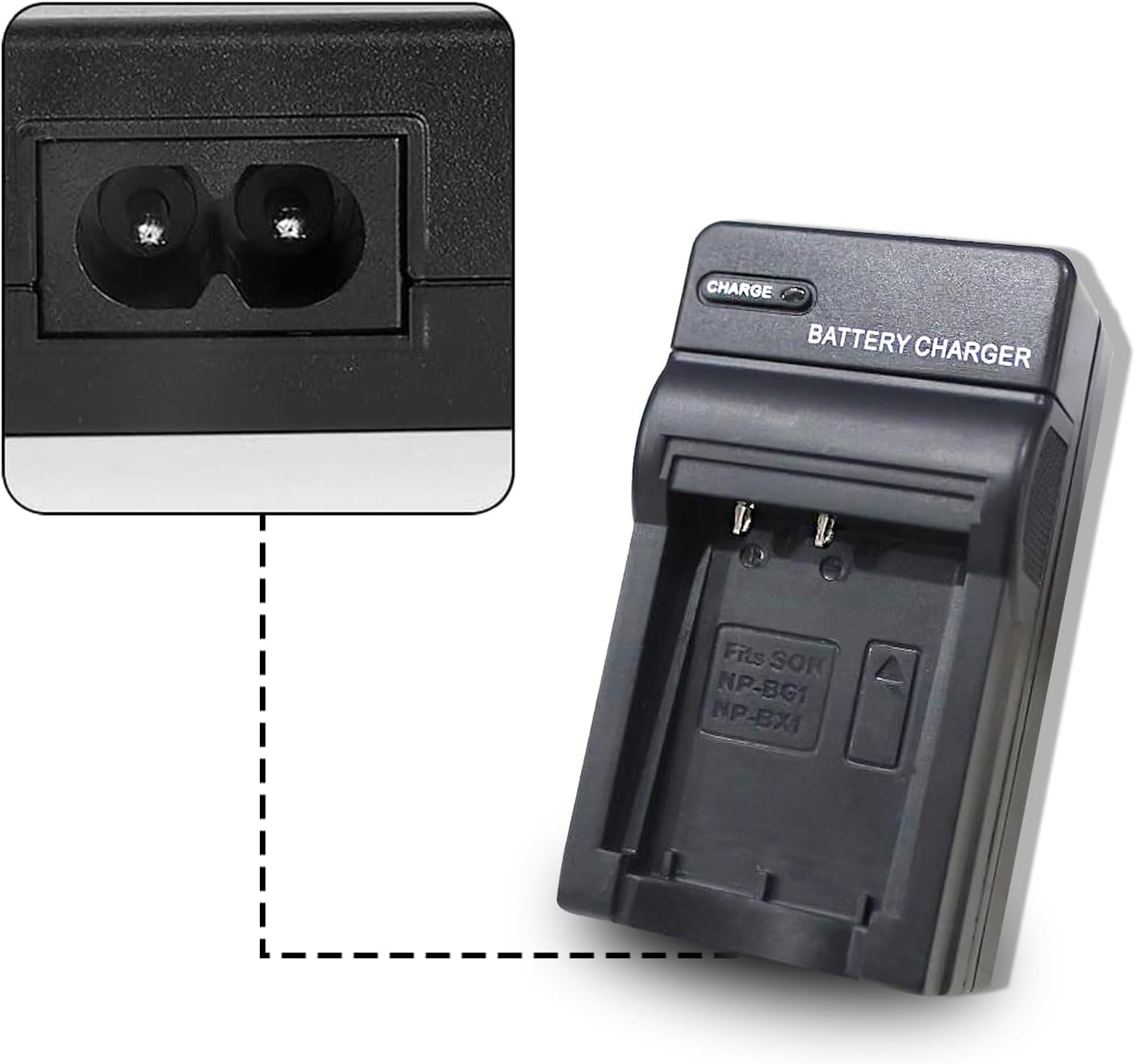 KWTOUL Np-Bx1Battery Charger Compatible with Sony Cyber-Shot DSC-HX300, DSC-HX50, DSC-HX50V/B,DSC-HX60V, DSC-HX90, DSC-HX90V, DSC-RX1, DSC-WX350, DSC-RX100, DSC-RX100 V(With Charging Cable) image number 6