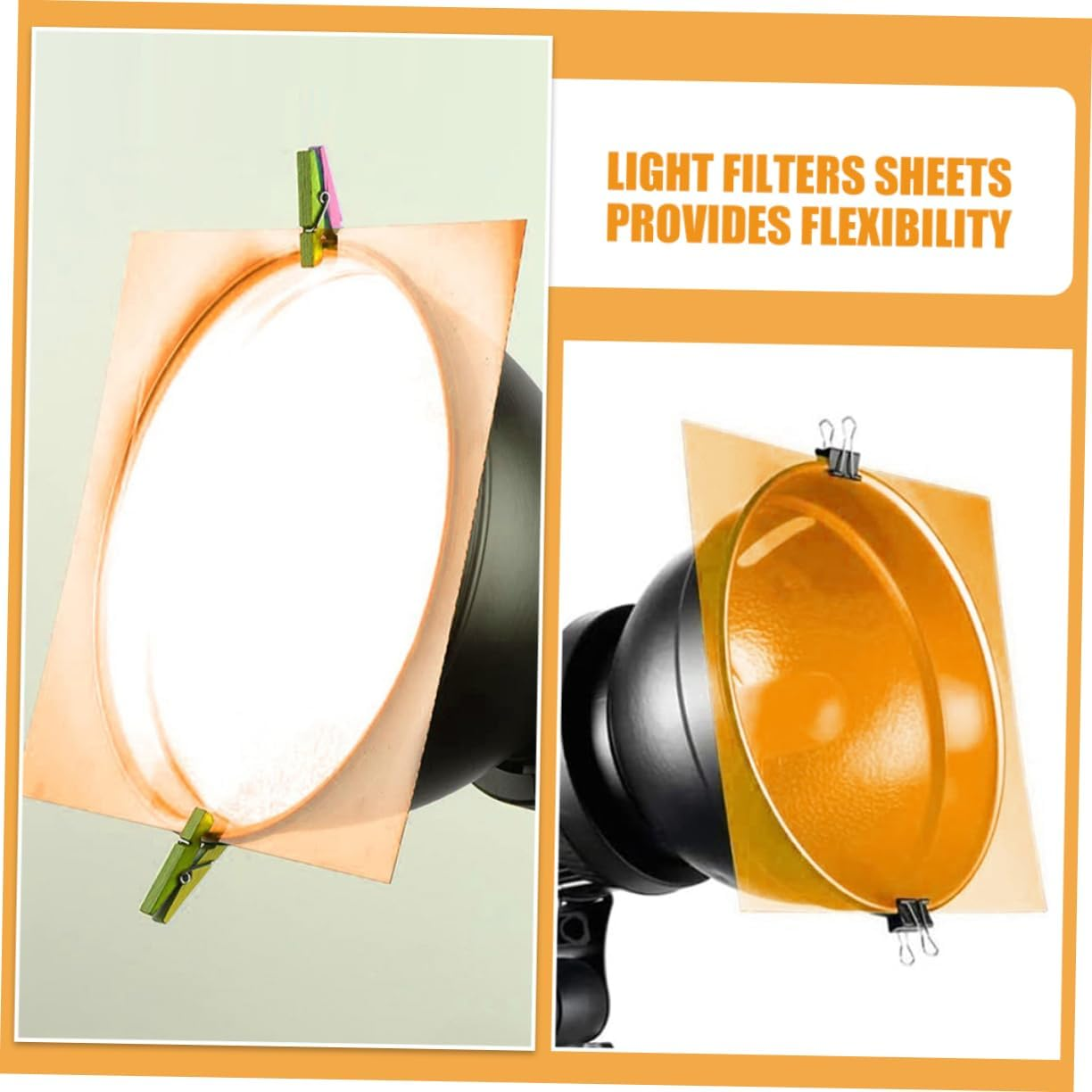 Jojofuny Colored PVC Film Light Filters 5 Sheets 11.7 X 8.3 Inch Transparent Light Correction Sheets for Photography Lighting and Stage Effects image number 1