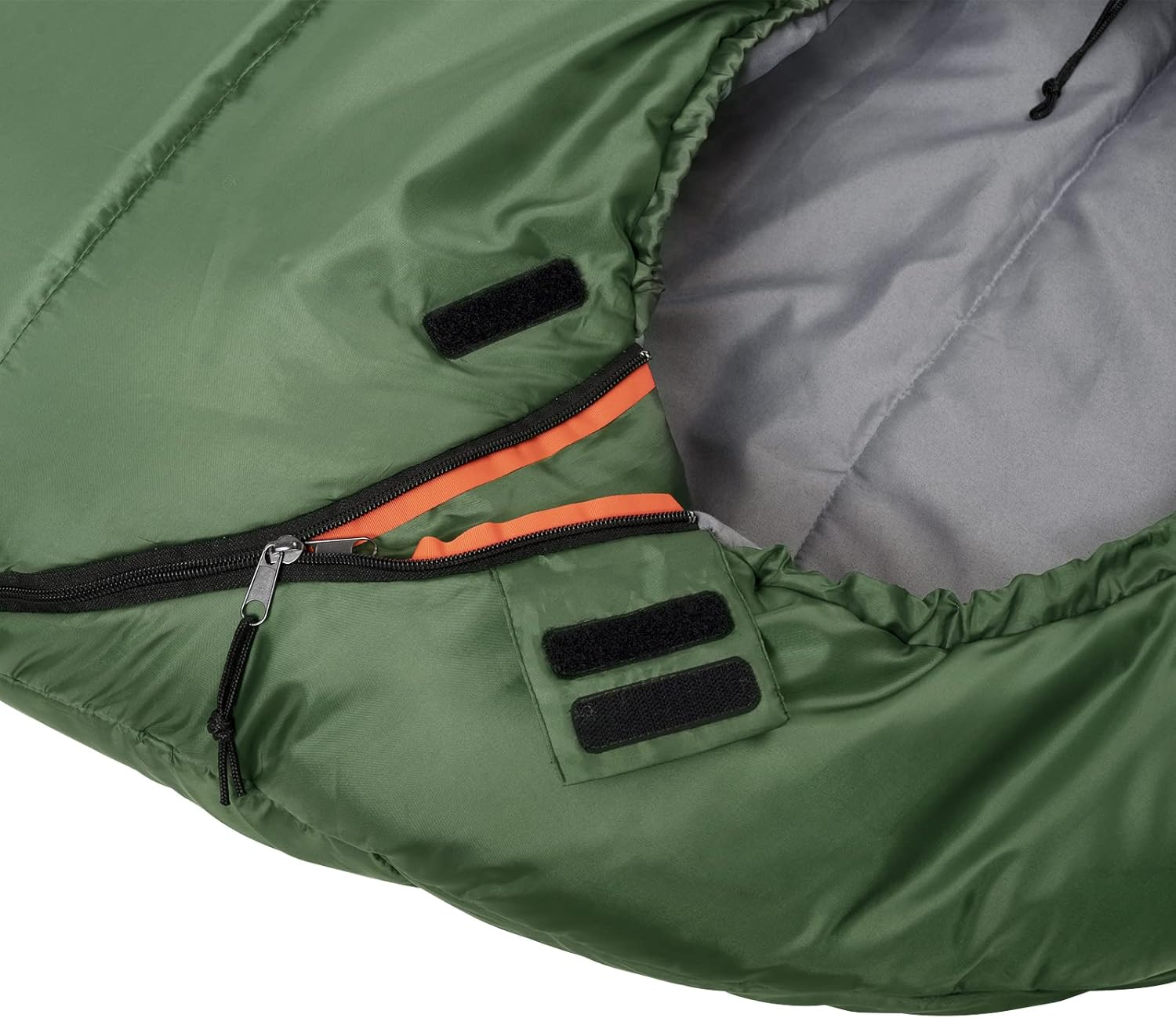 Amazon Basics 3-Season -7 Degree C Mummy Sleeping Bag for Camping and Hiking, Olive Green image number 5