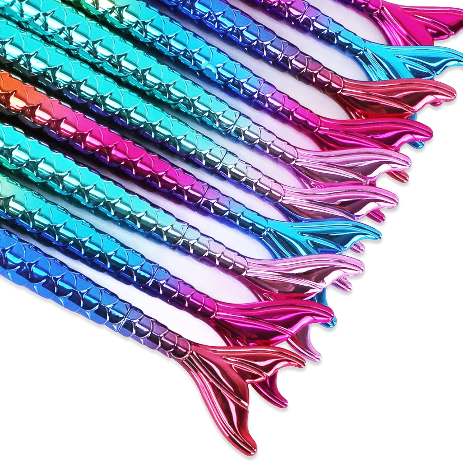10 PCS Fish Pen, Gel Ink Pens, Rolling Ball Gel Pens Ballpoint Pens, Mermaid Shaped Pens, Fashion Cute Fish-Shaped Pen, School Office Home Party Gift Decor