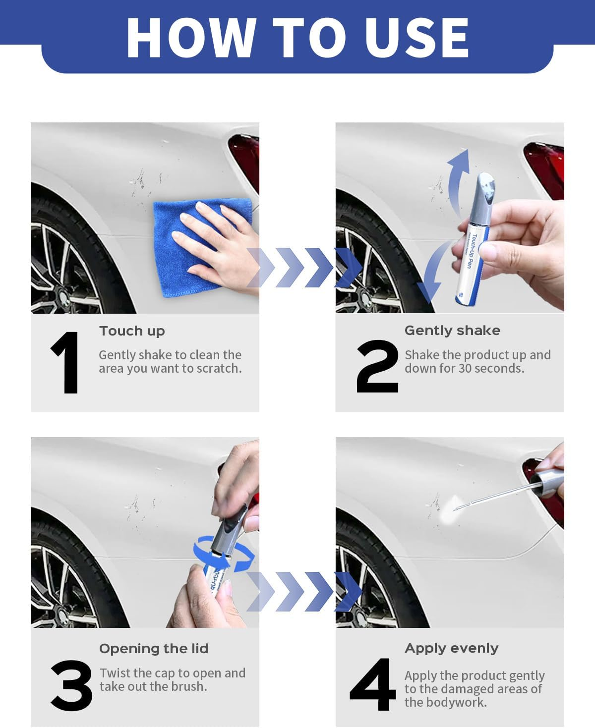 LZ7S/6Y Daytona Gray Pearl Touch up Paint Compatible with Audi Exact Match Chips and Nicks Touch Up image number 4