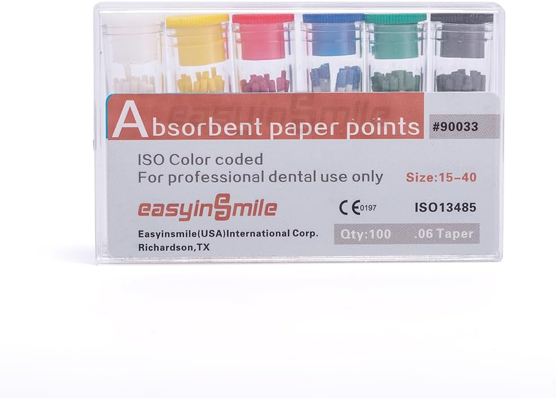 Dental Absorbent Paper Points Color Coded .02/.04/.06 Tapper for Root Canal Endodontic (.06 Taper, Mix #15-40) image number 3