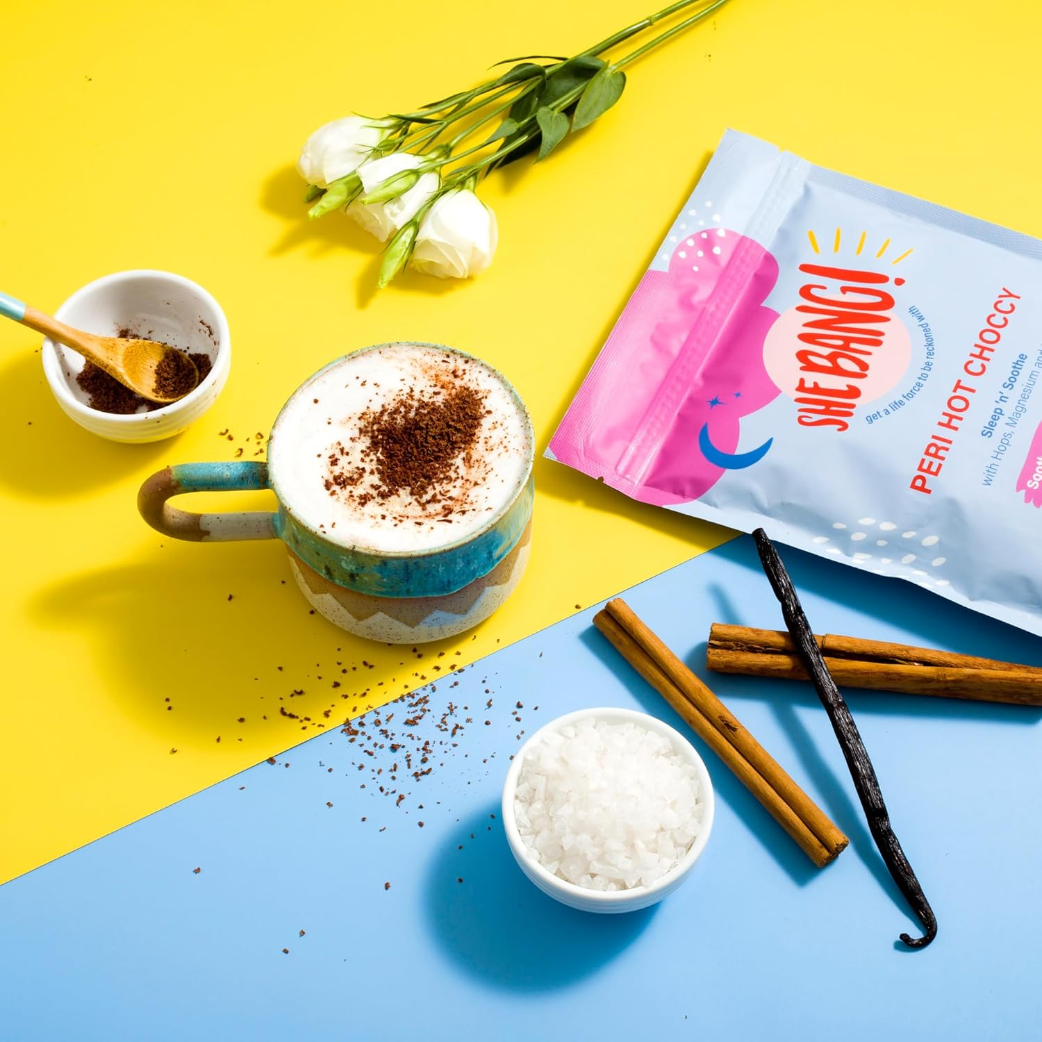 Shebang! Woman Peri Hot Choccy with Magnesium Glycinate and Hops - Soothes Perimenopausal & Menopausal Women image number 4
