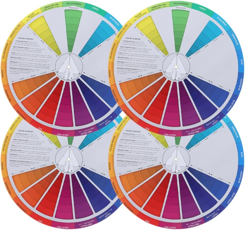 Tofficu 1Pc Creative Color Wheel, Paint Mixing Learning Guide, Artist Color Wheel Color Wheel, Art Class Teaching Tool for Makeup Painting Tattoo