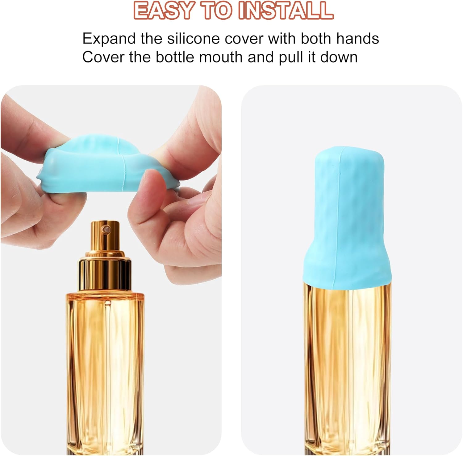 TECDW 10-Pack Colorful Silicone Bottle Covers, Travel Essentials, Leak-Proof Silicone Protective Covers for Travel Toiletries(5 Colors)